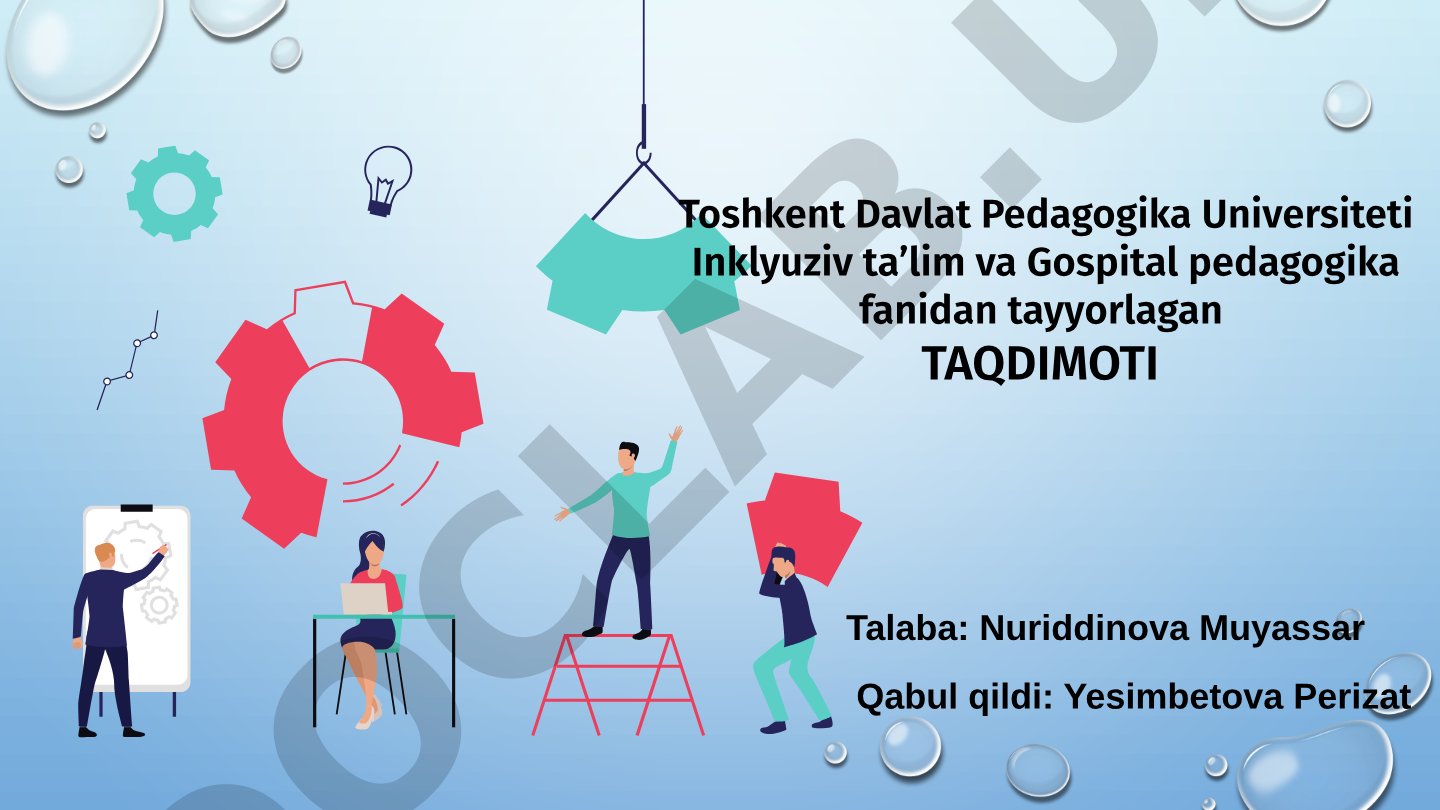 O'zbekistonda alohida ta'lim ehtiyoji bo'lgan bolalar uchun inklyuziv ta'lim