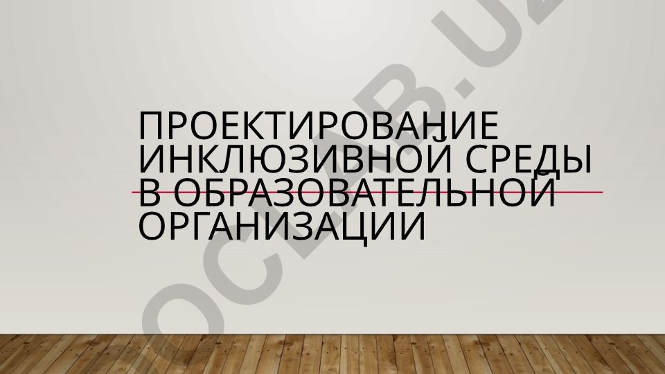 Проектирование инклюзивной среды в образовательной организации