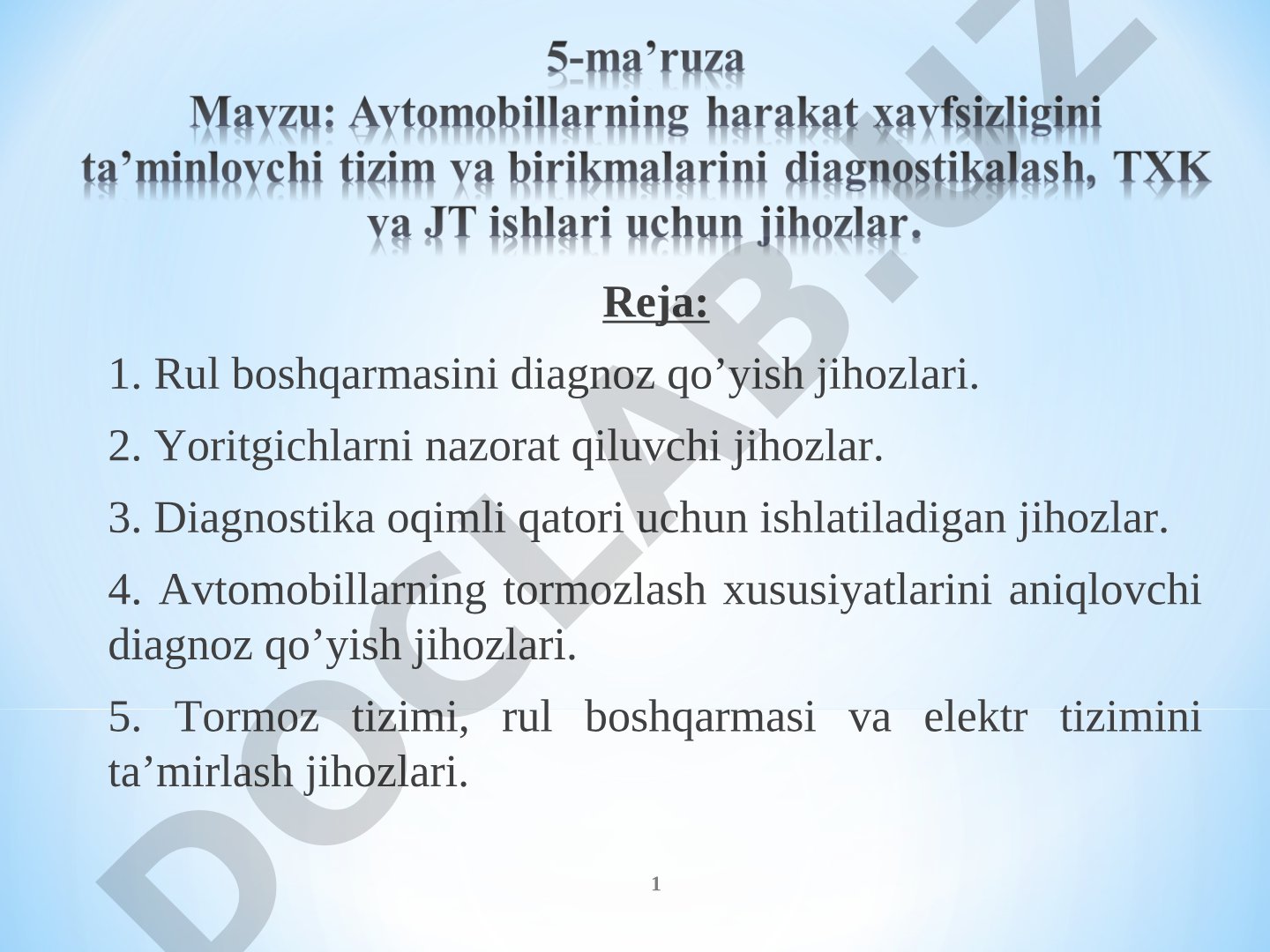 Avtomobillarga diagnoz qo'yish jihozlari