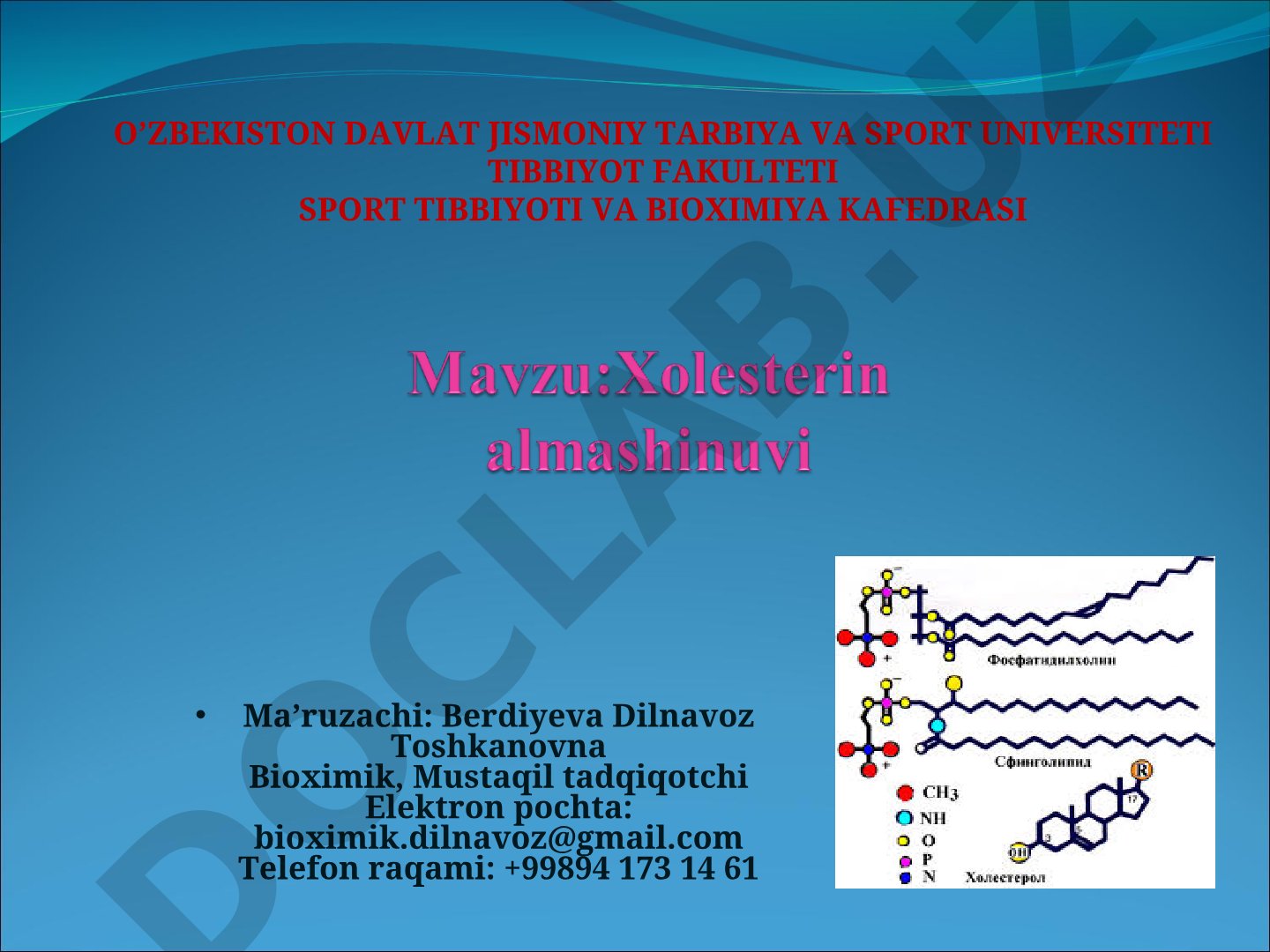 Xolesterin metabolizmi va ateroskleroz
