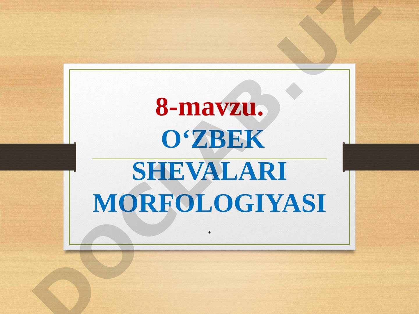 O‘zbek shevalari morfologiyasi