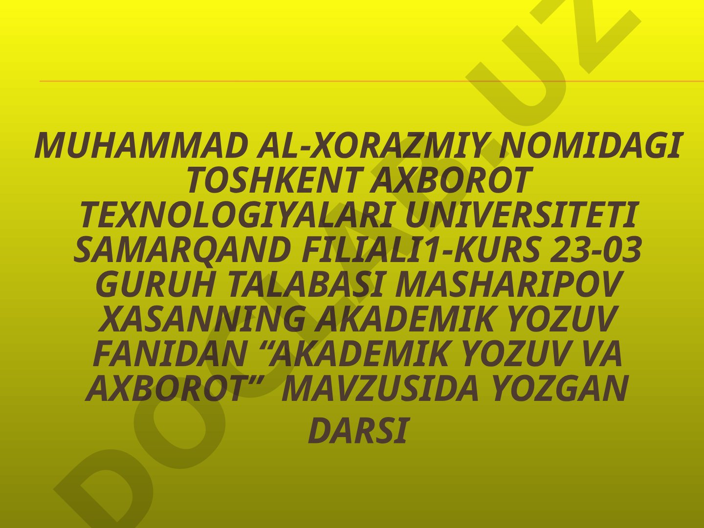 Akademik yozuv va axborot
