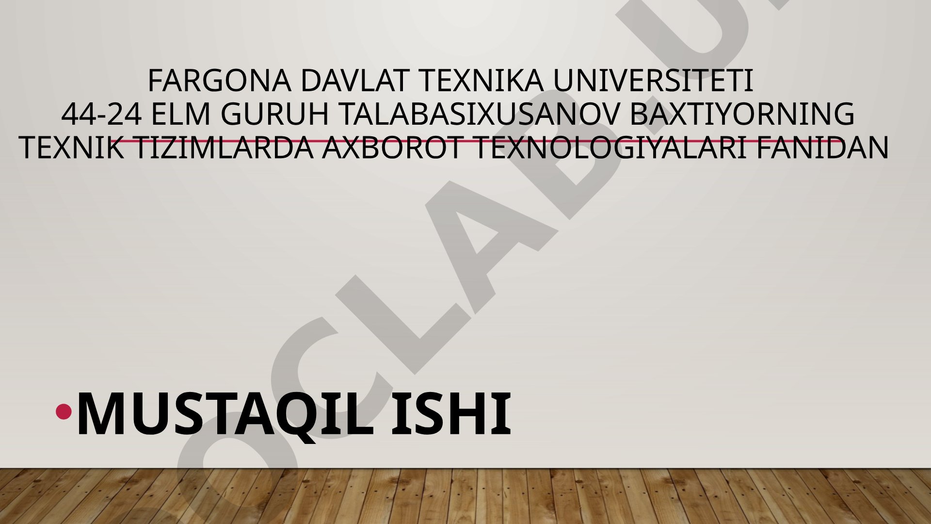 Mustaqil ish: elektron hukumat tizimi, uning zarurati, rivojlanish tendensiyalari