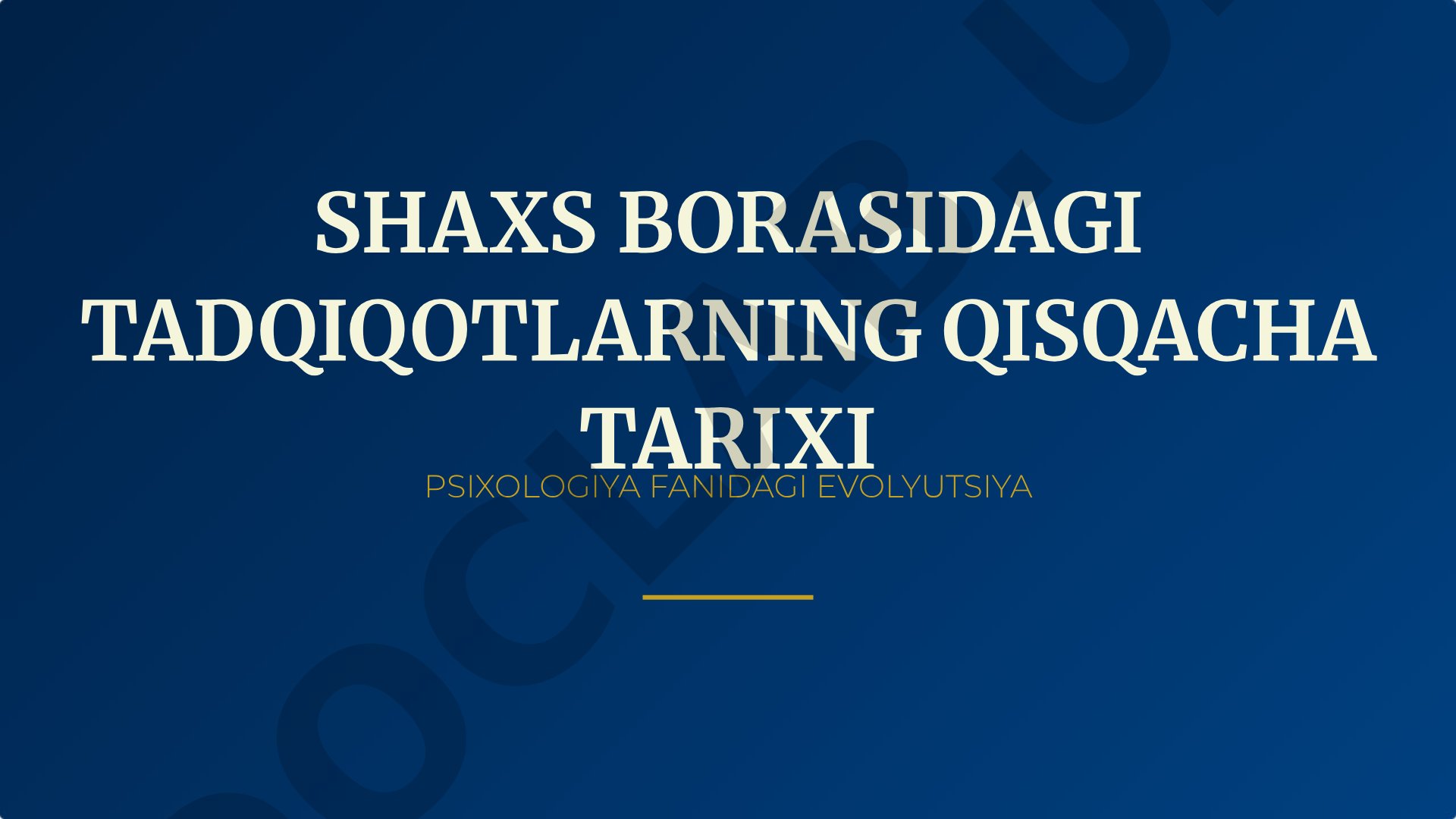 Shaxs borasidagi tadqiqotlarning qisqacha tarixi psixologiya fanidagi evolyutsiya