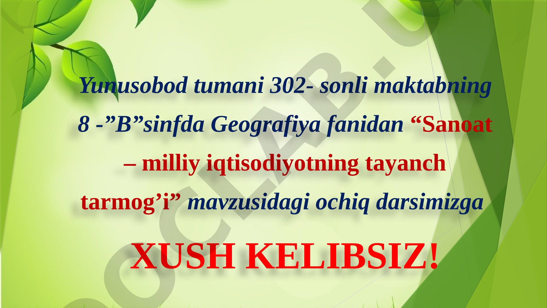 Sanoat – milliy iqtisodiyotning tayanch tarmog'i
