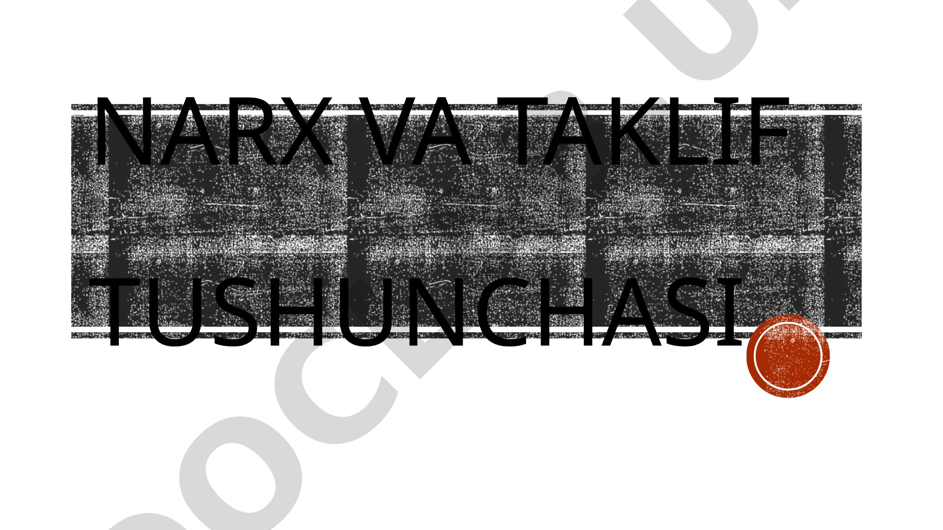 Narx va taklif tushunchasi