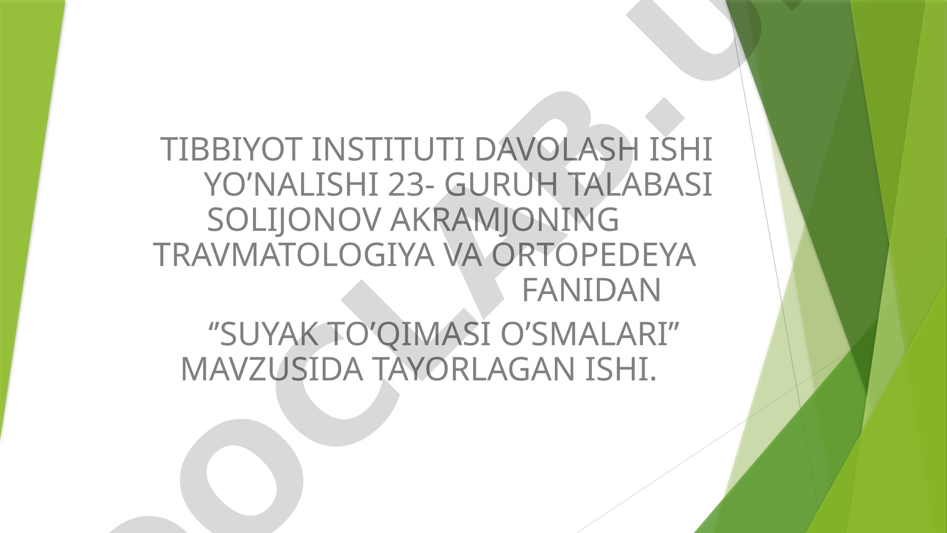 Suyak to'qimasi o'smalari