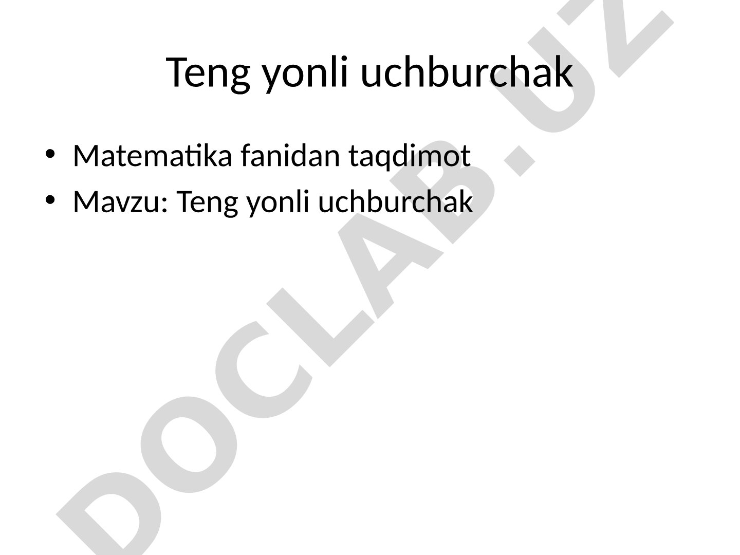 Teng yonli uchburchak