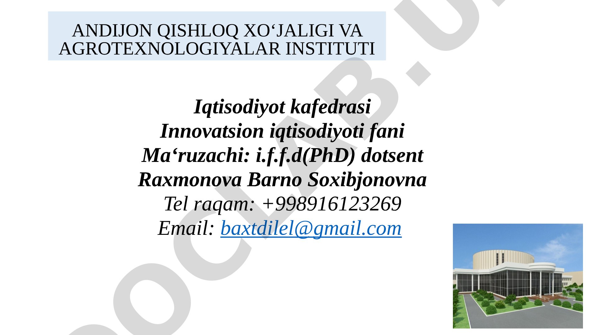 Innovatsion mahsulotlarni bozorga olib chiqish