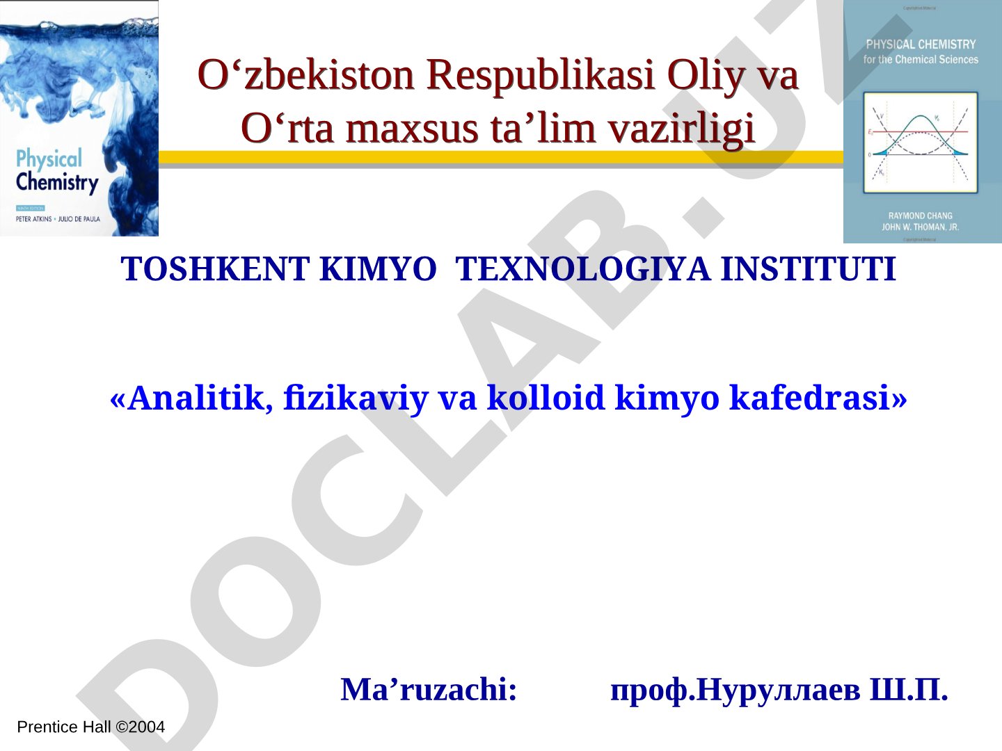 Termokimyo, issiqlik effektlari, Gess qonuni va Kirxgof qonuni haqida taqdimot