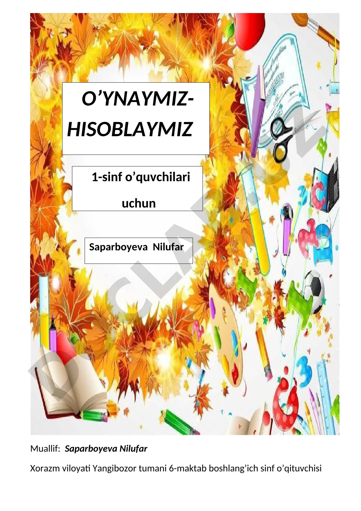 O’YNAYMIZ- HISOBLAYMIZ