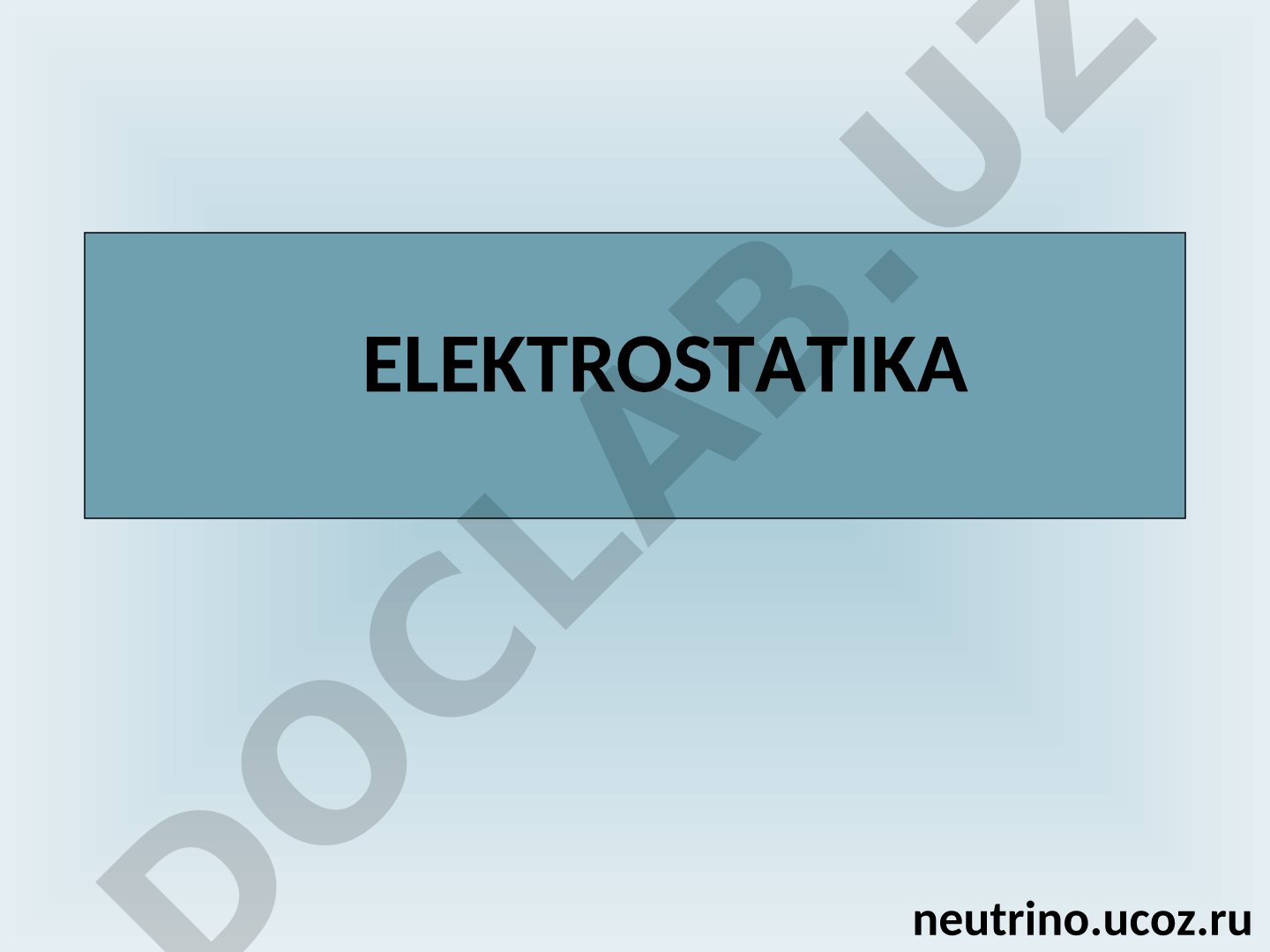 Elektrostatika