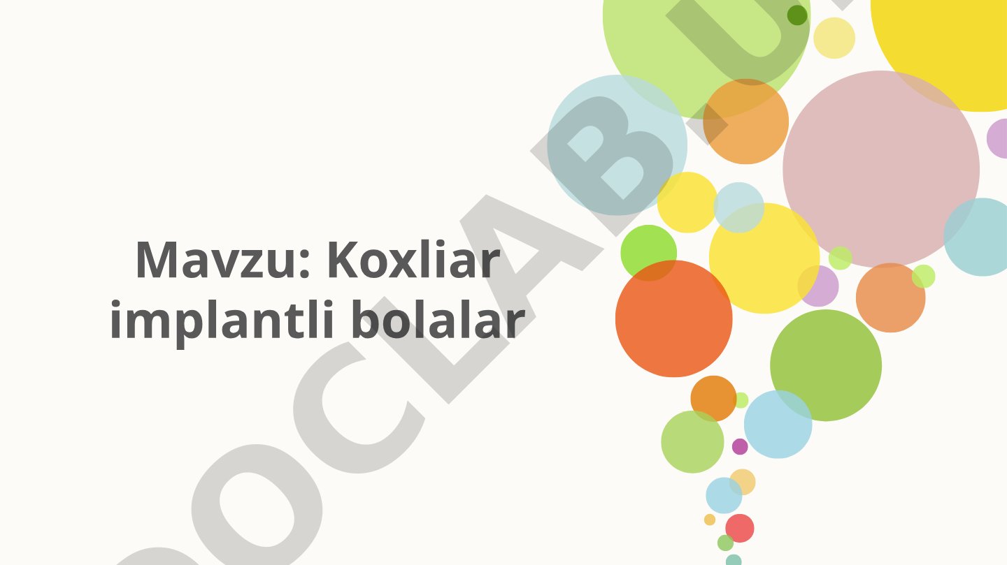 Koxliar implant tarixi, qo'llanilishi va bolalar tasnifi haqida taqdimot