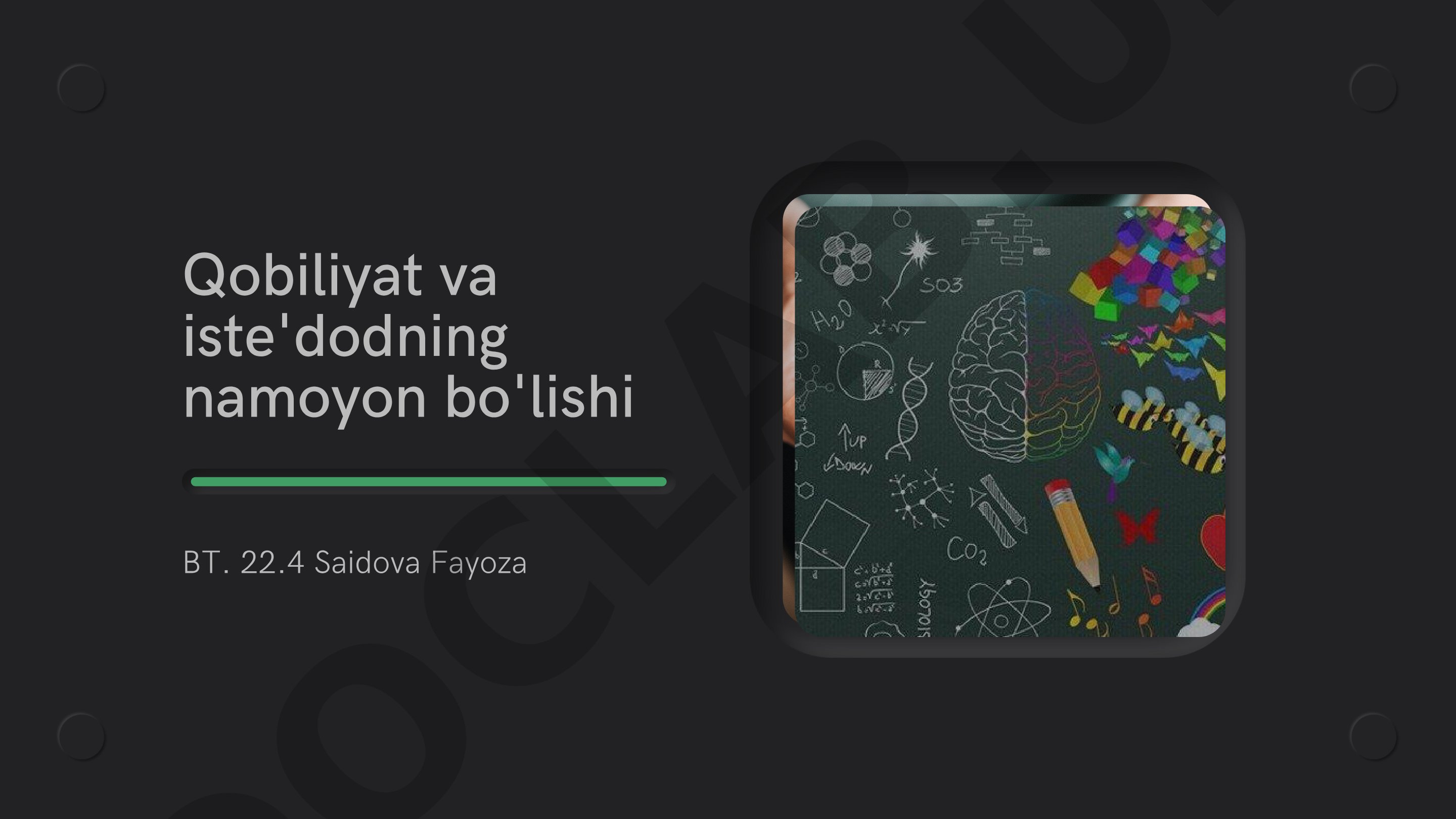 Qobiliyat va iste'dodning namoyon bo'lishi