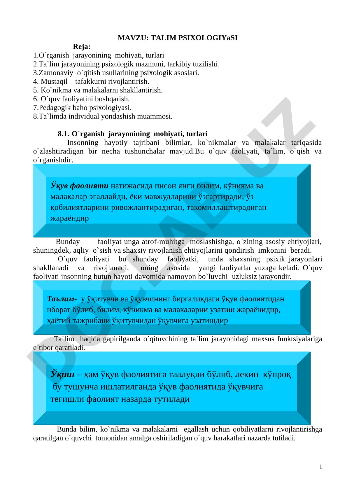 Ta'lim psixologiyasi