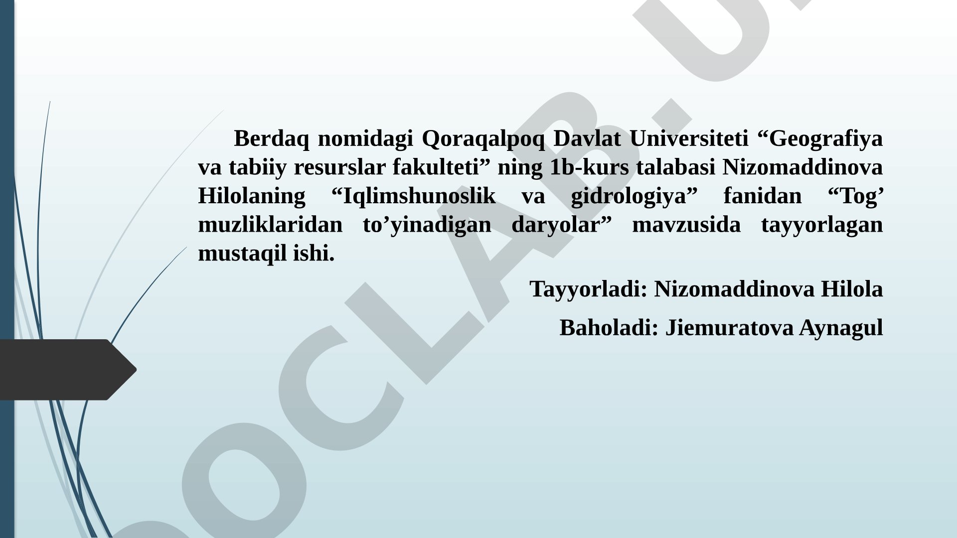 Tog' muzliklaridan to'yinadigan daryolar