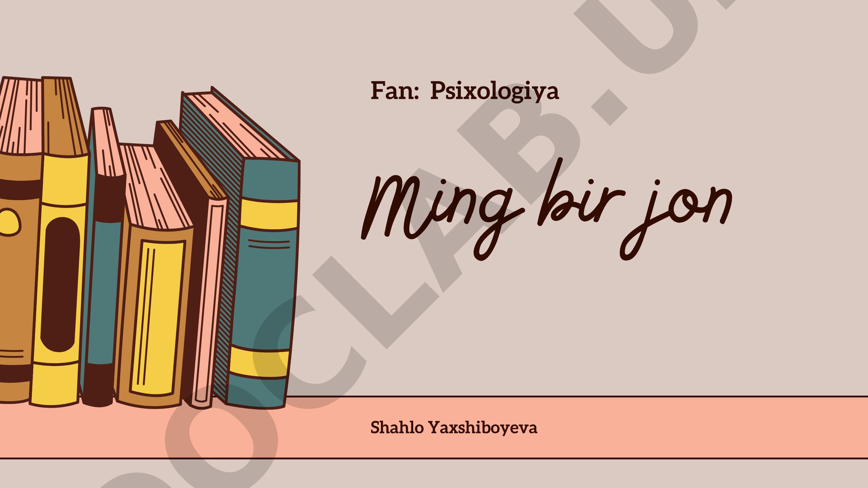 Ming bir jon - Masturaning kasallikni yengishi