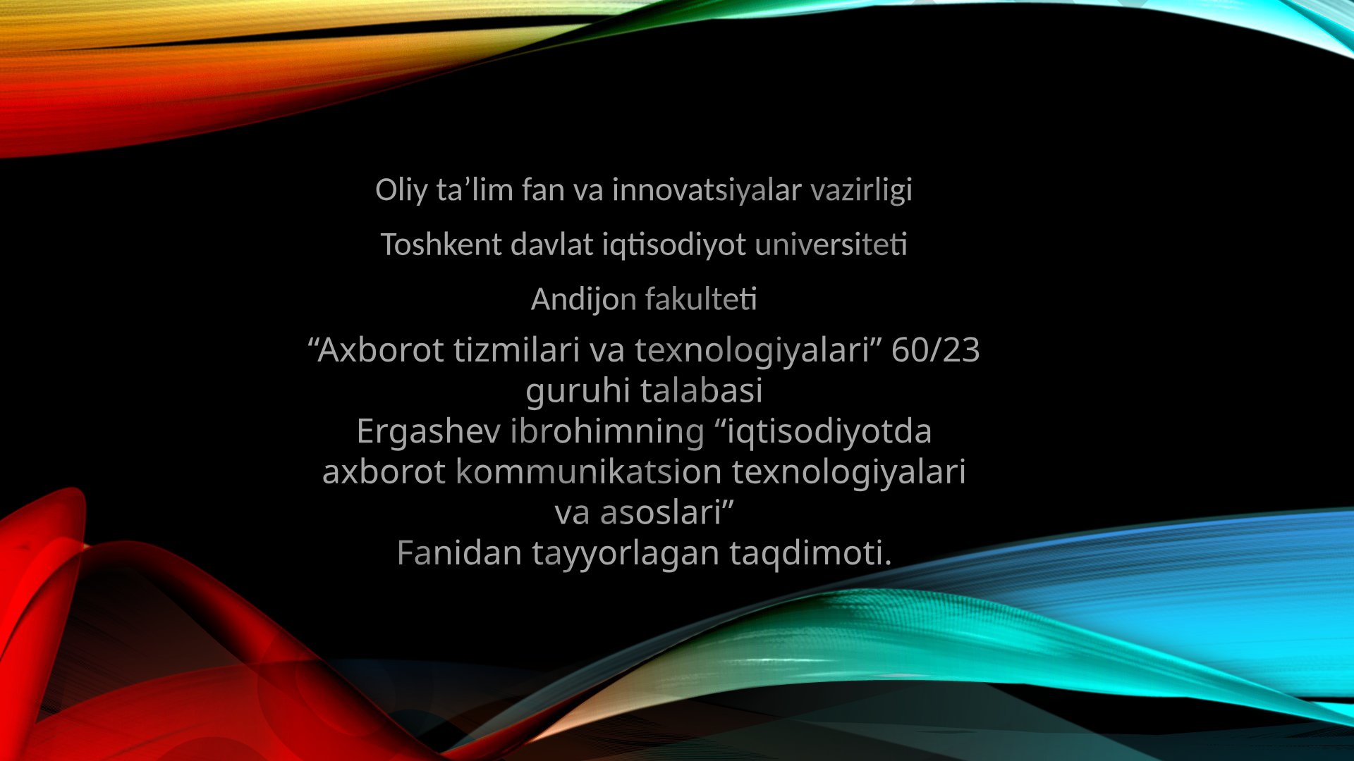 Axborot tizimi haqida tushuncha