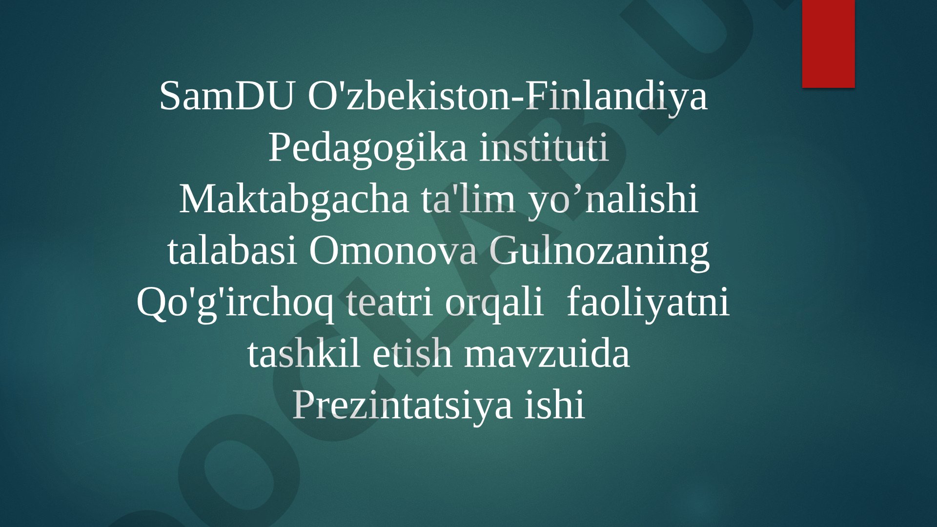 Qo'g'irchoq teatri orqali faoliyatni tashkil etish