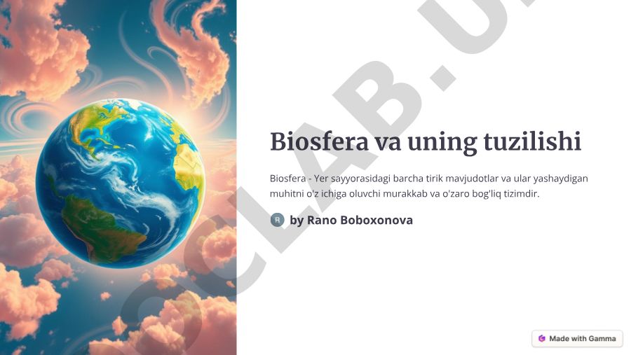 Biosfera va uning tuzilishi