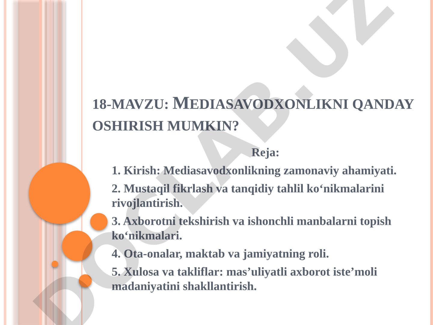 Mediasavodxonlikni qanday oshirish mumkin?