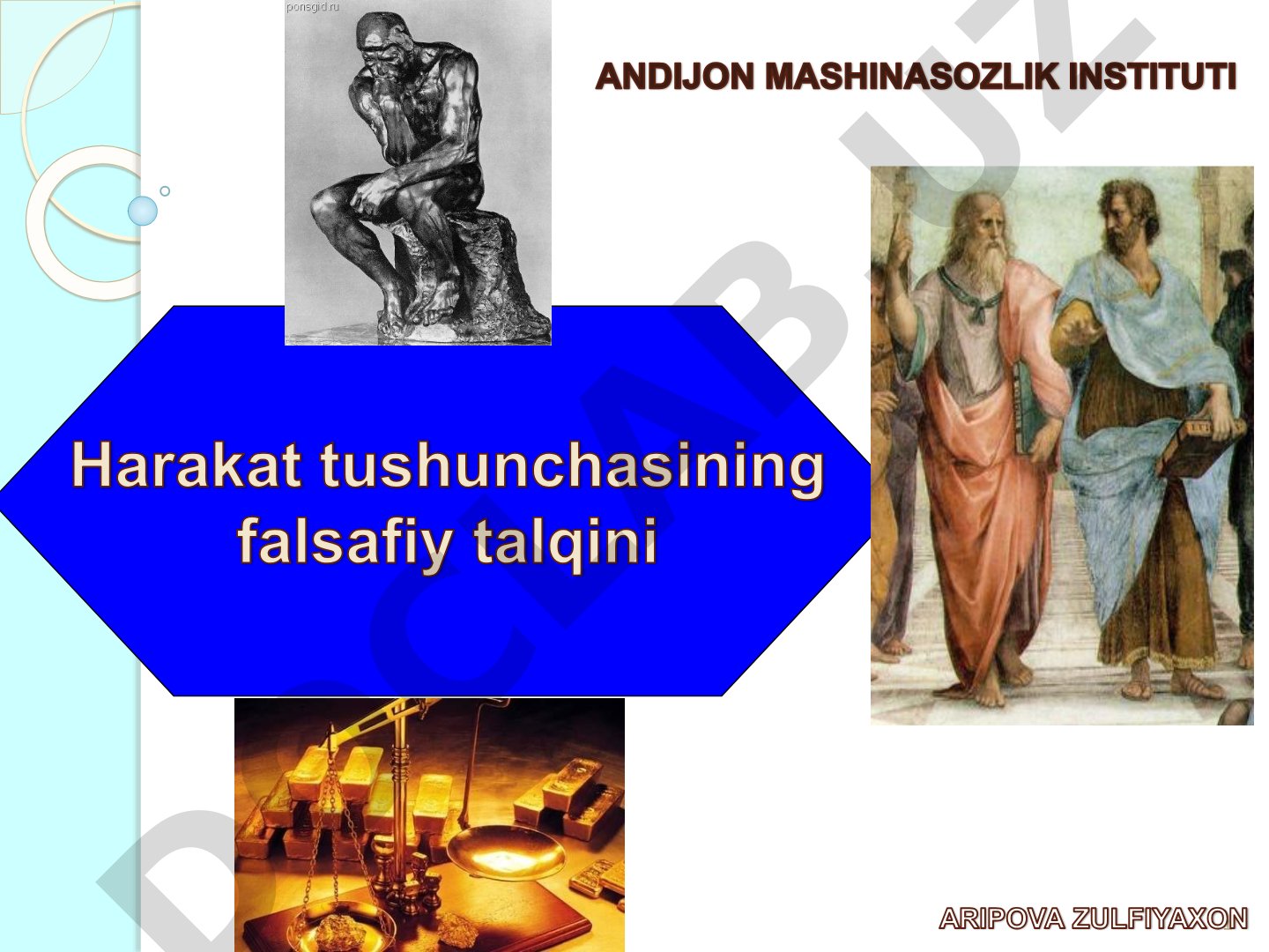 Harakat tushunchasi, materiya harakatining shakllari va rivojlanish yo'nalishlari