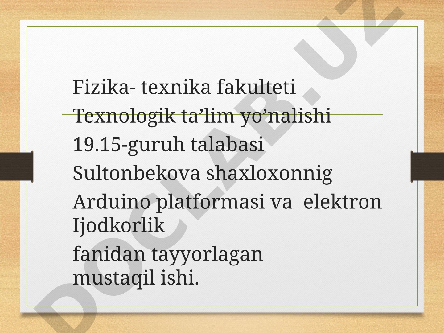 Arduino UNO (mikrokontrol ler) ishlash prinsipi