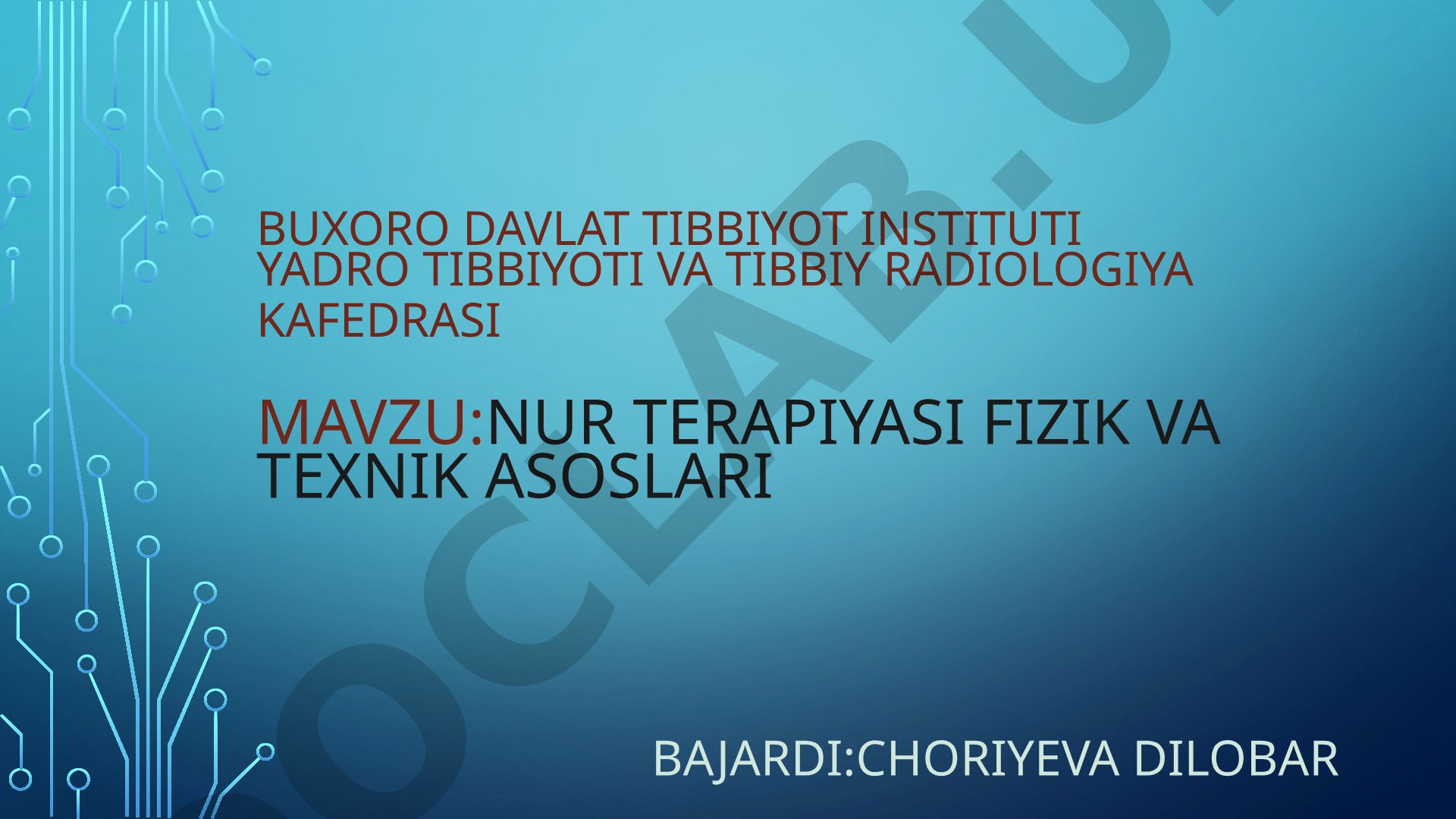 Nur terapiyasi fizik va texnik asoslari