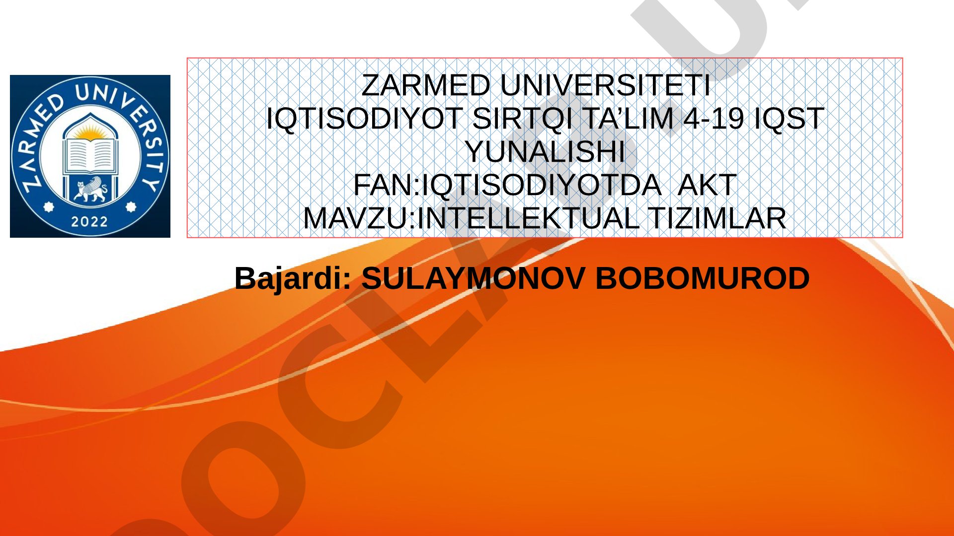 Intellektual tizimlar