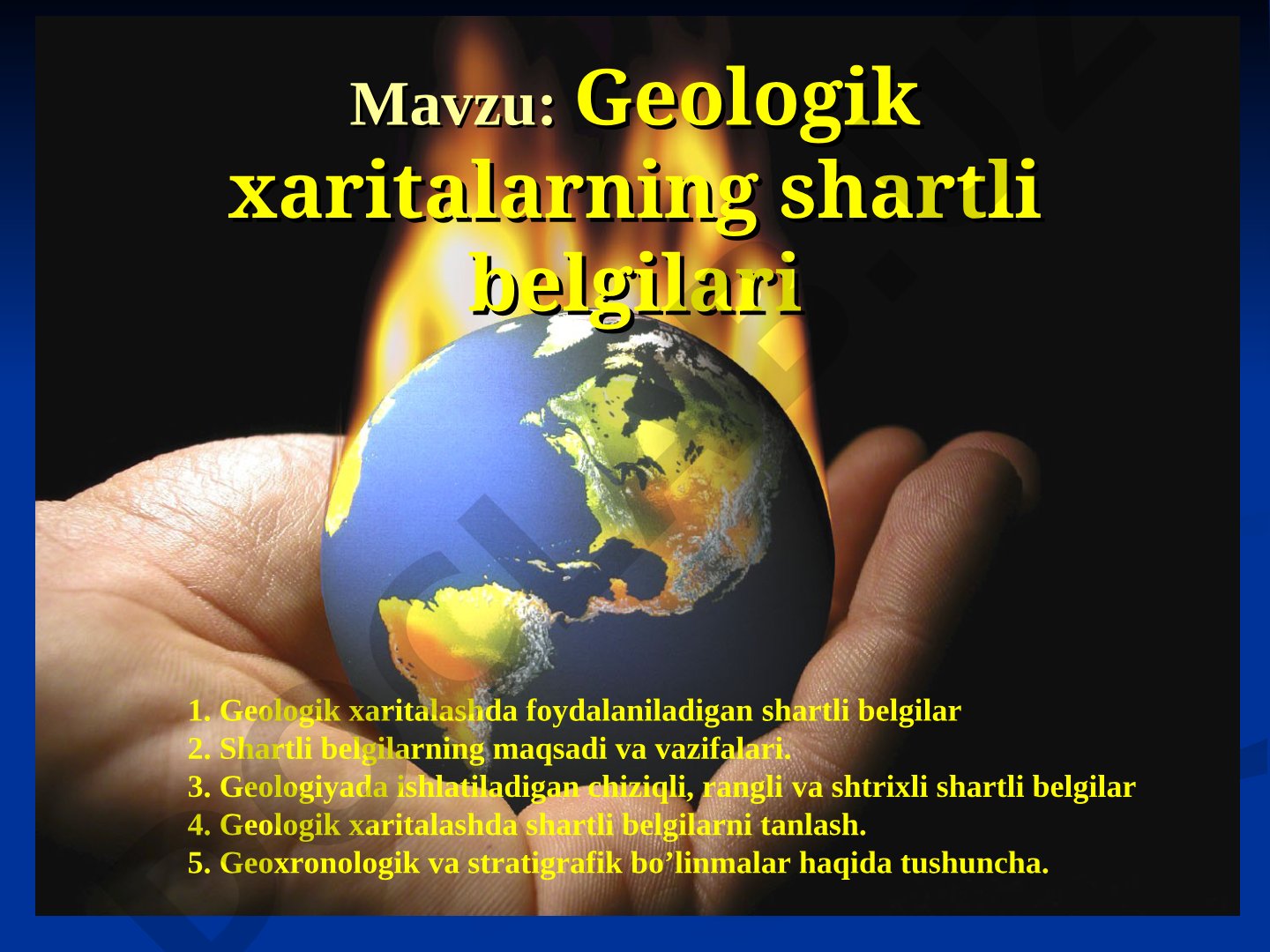 Geolоgik xaritalarning shartli belgilari