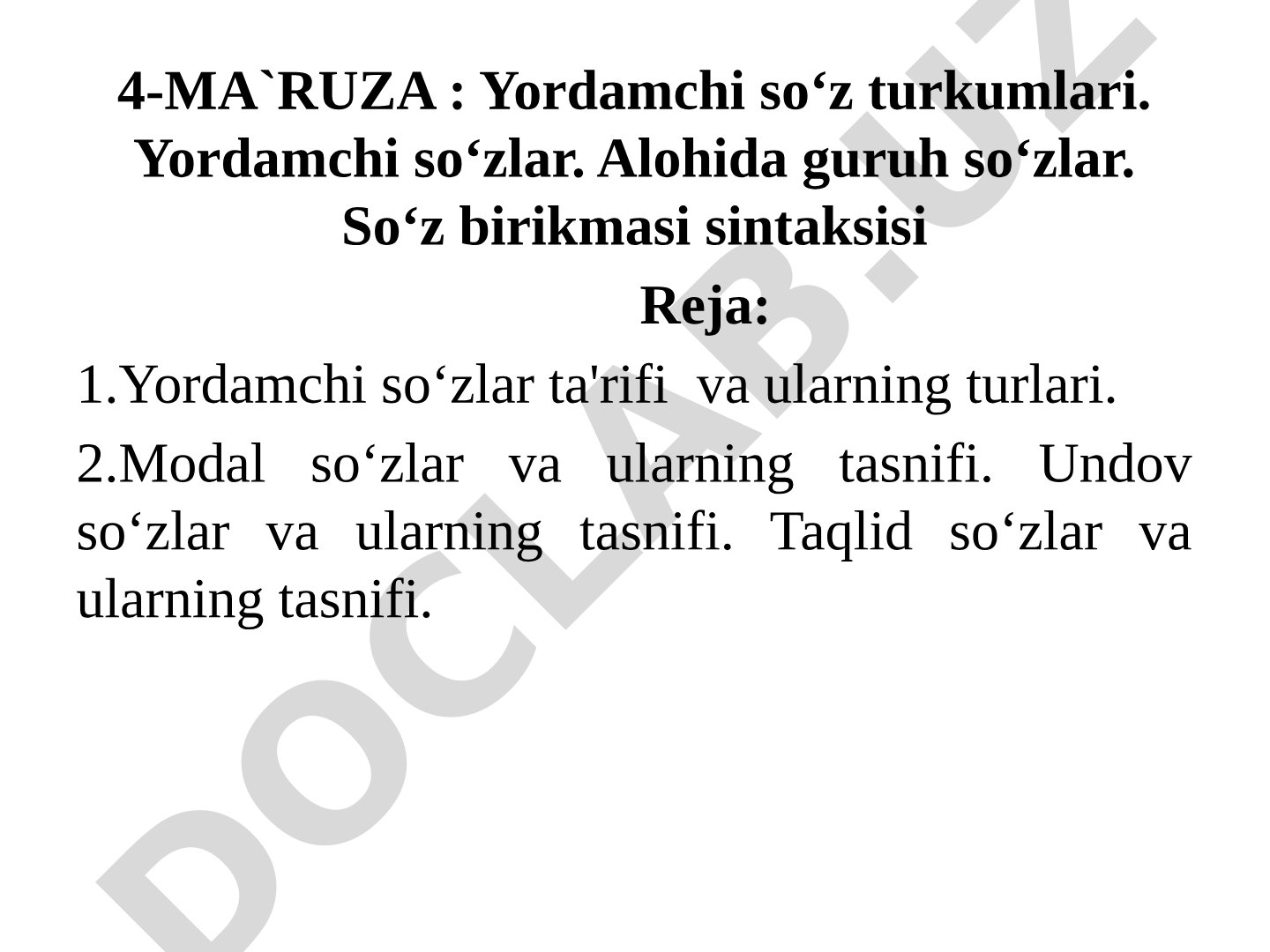 Yordamchi so‘z turkumlari