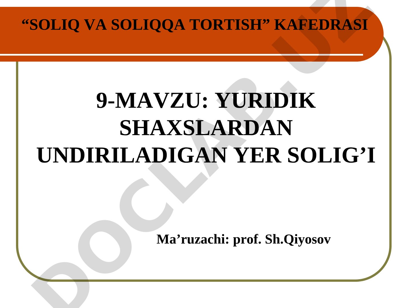 Yuridik shaxslardan undiriladigan yer solig'i
