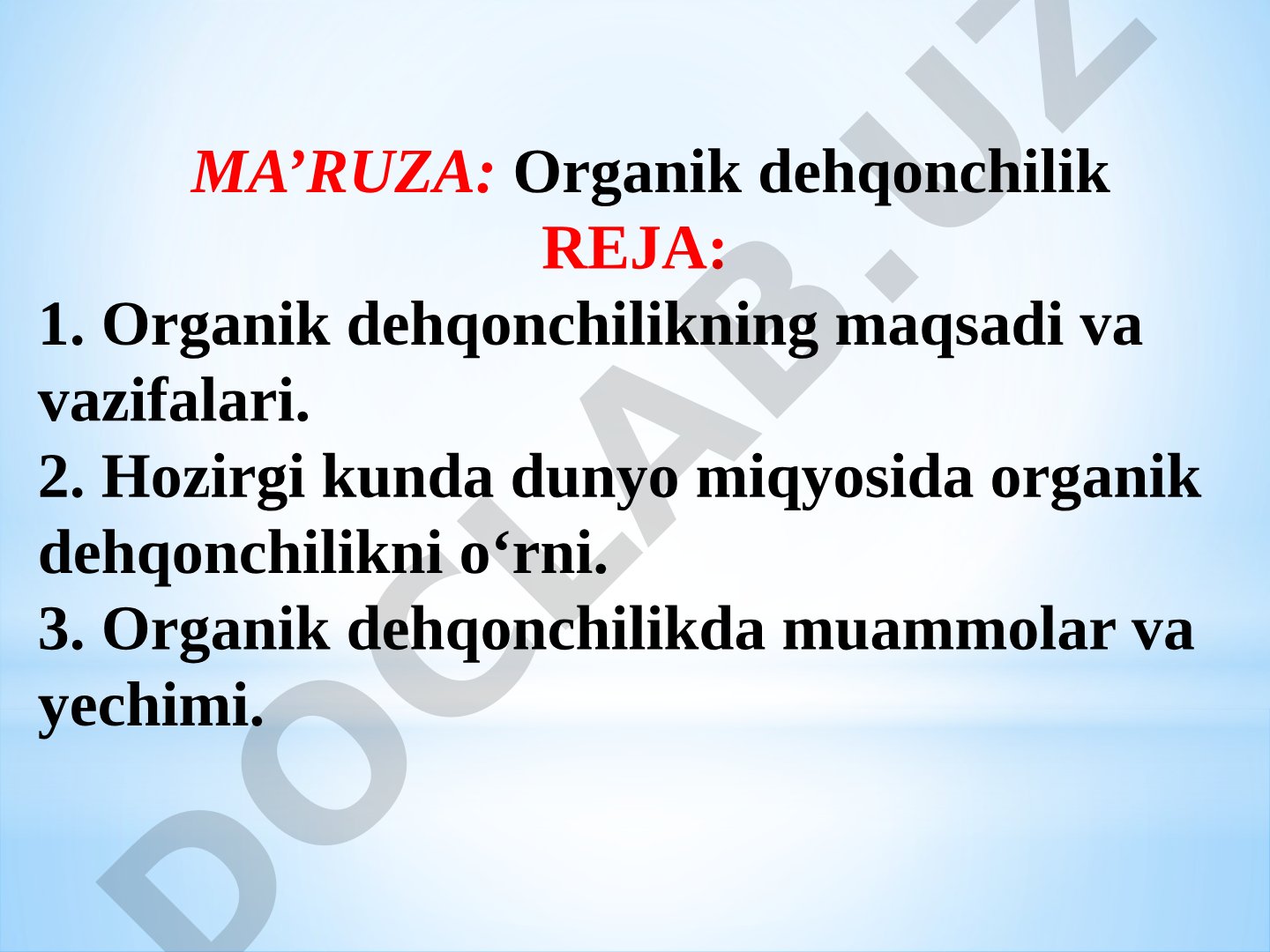 Organik dehqonchilik