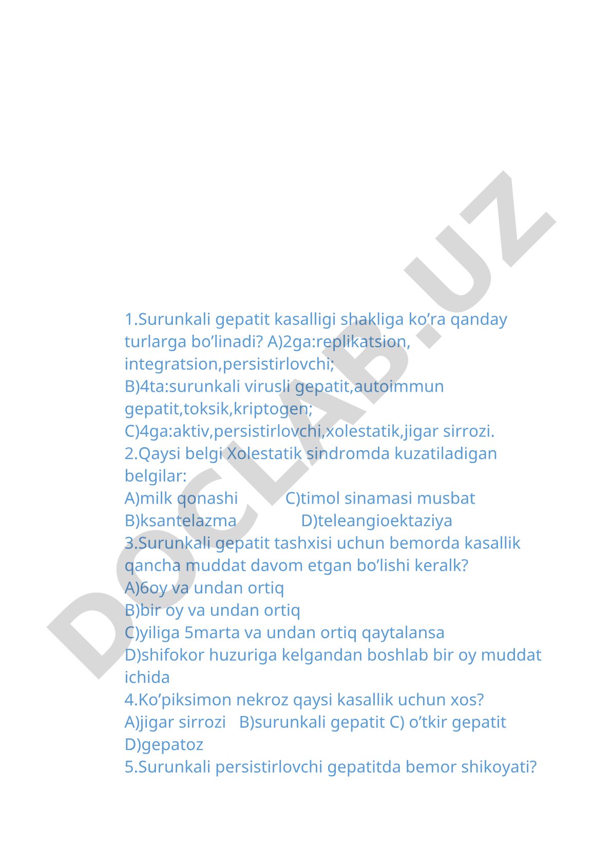 Surunkali gepatit kasalligi turlari va belgilari