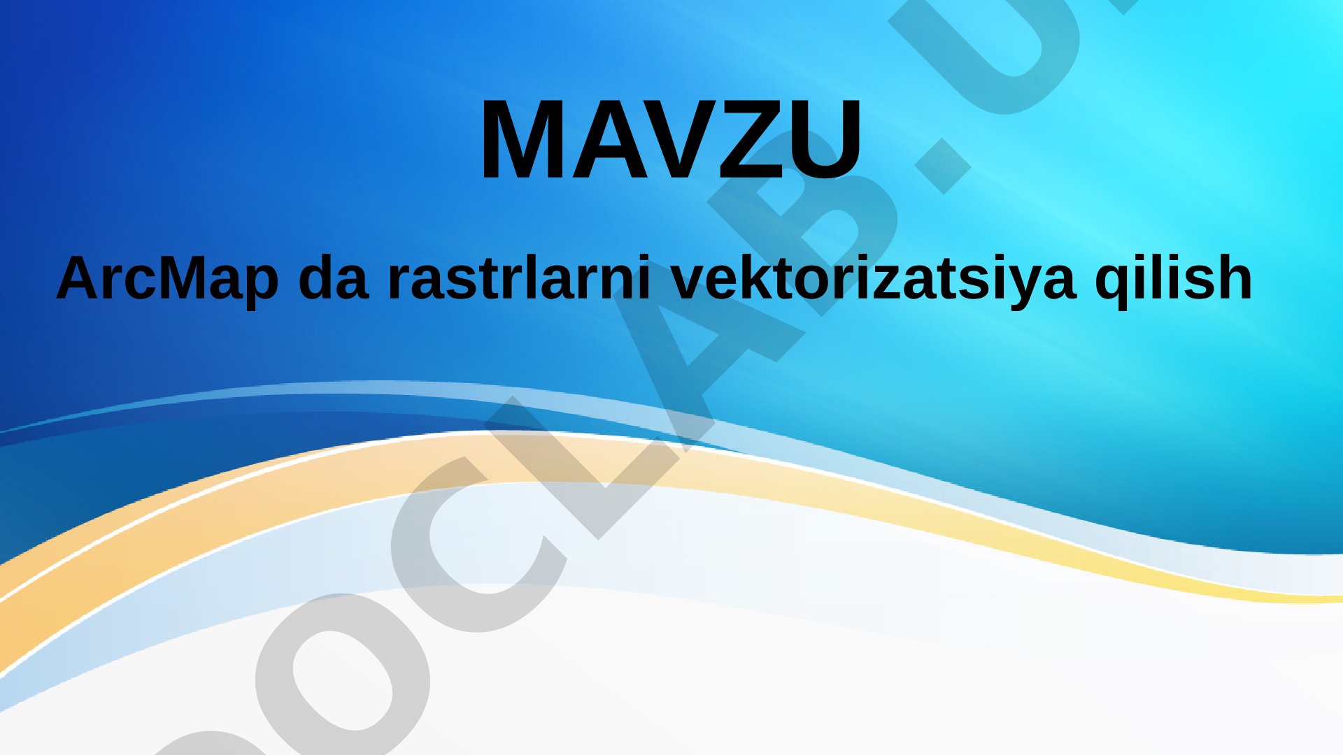 ArcMap da rastrlarni vektorizatsiya qilish