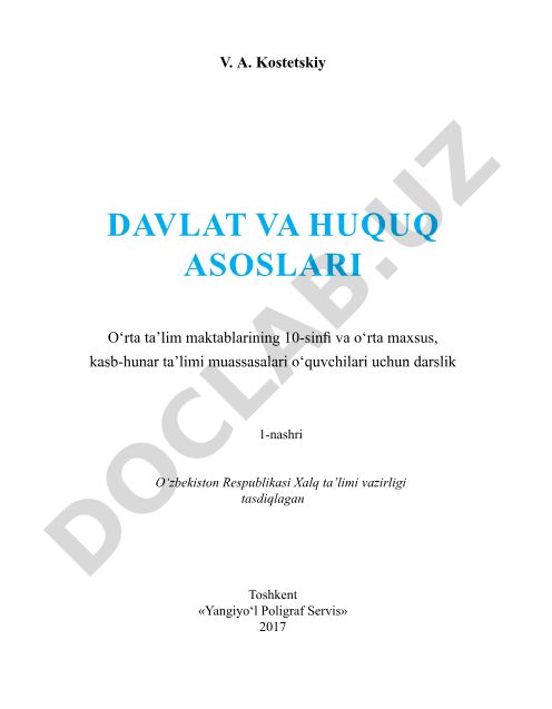 Davlat va huquq asoslari