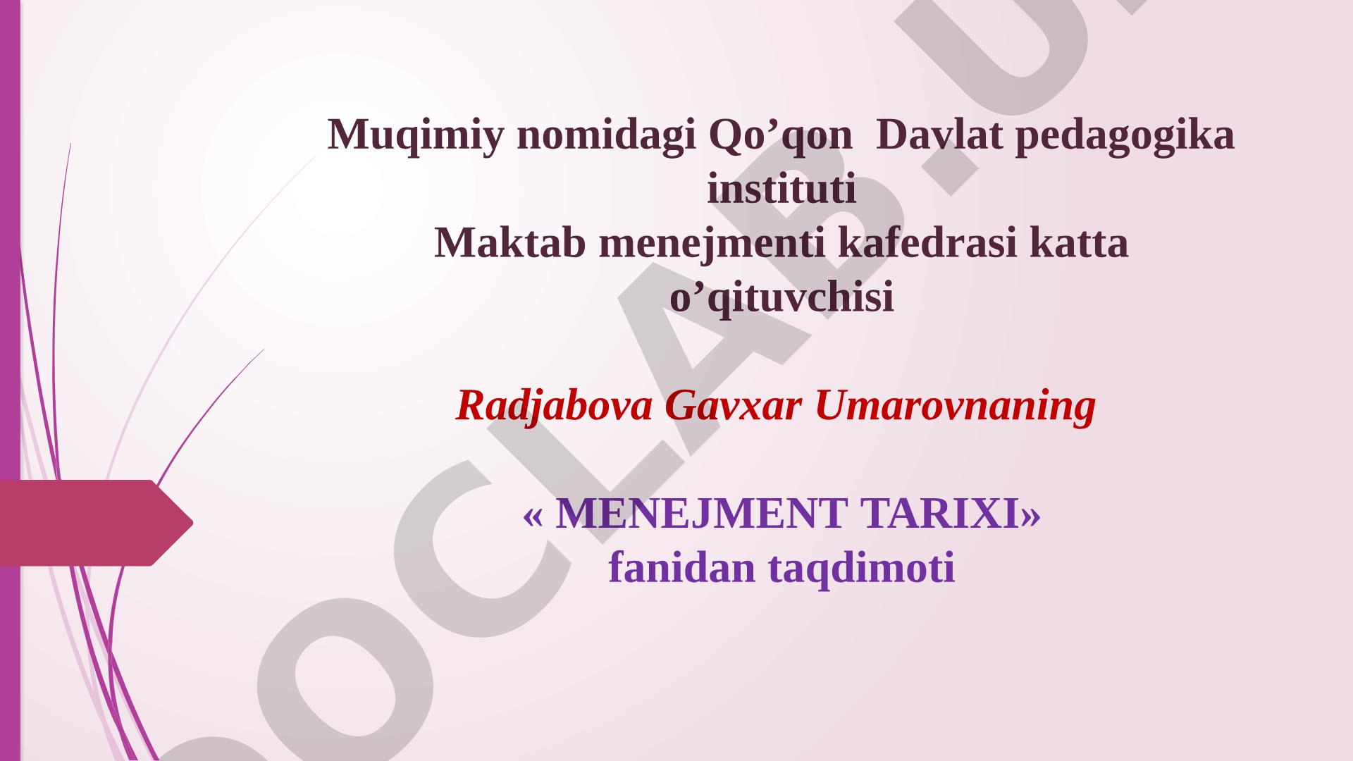 O'zbekistonda boshqaruvning bozor modelining vujudga kelishi