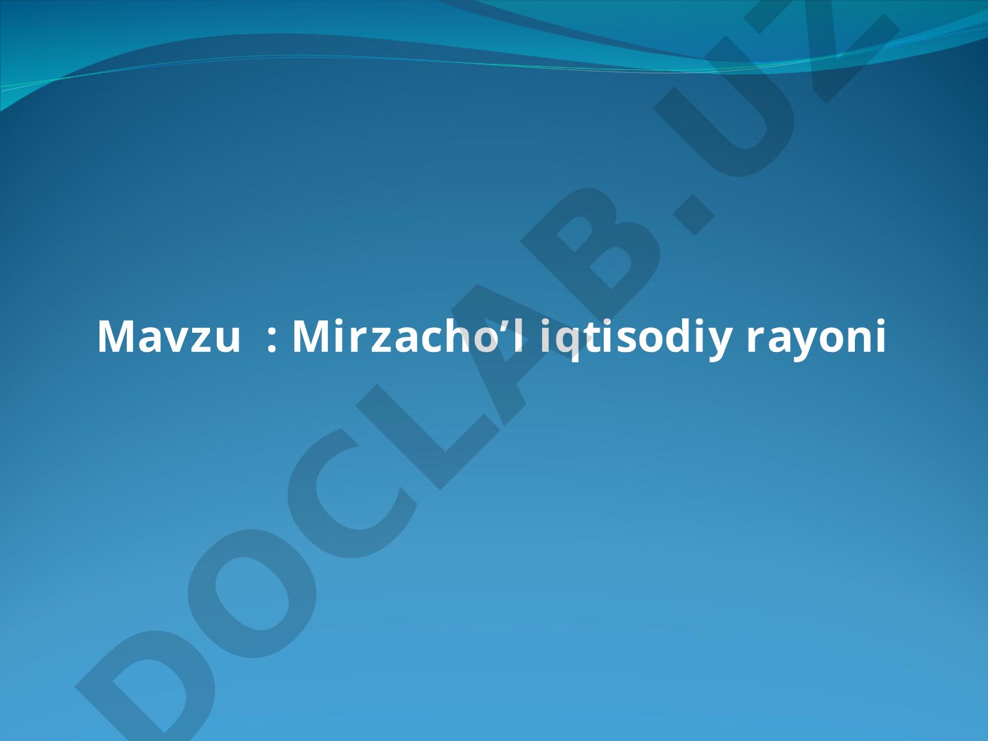 Mirzacho’l iqtisodiy rayoni