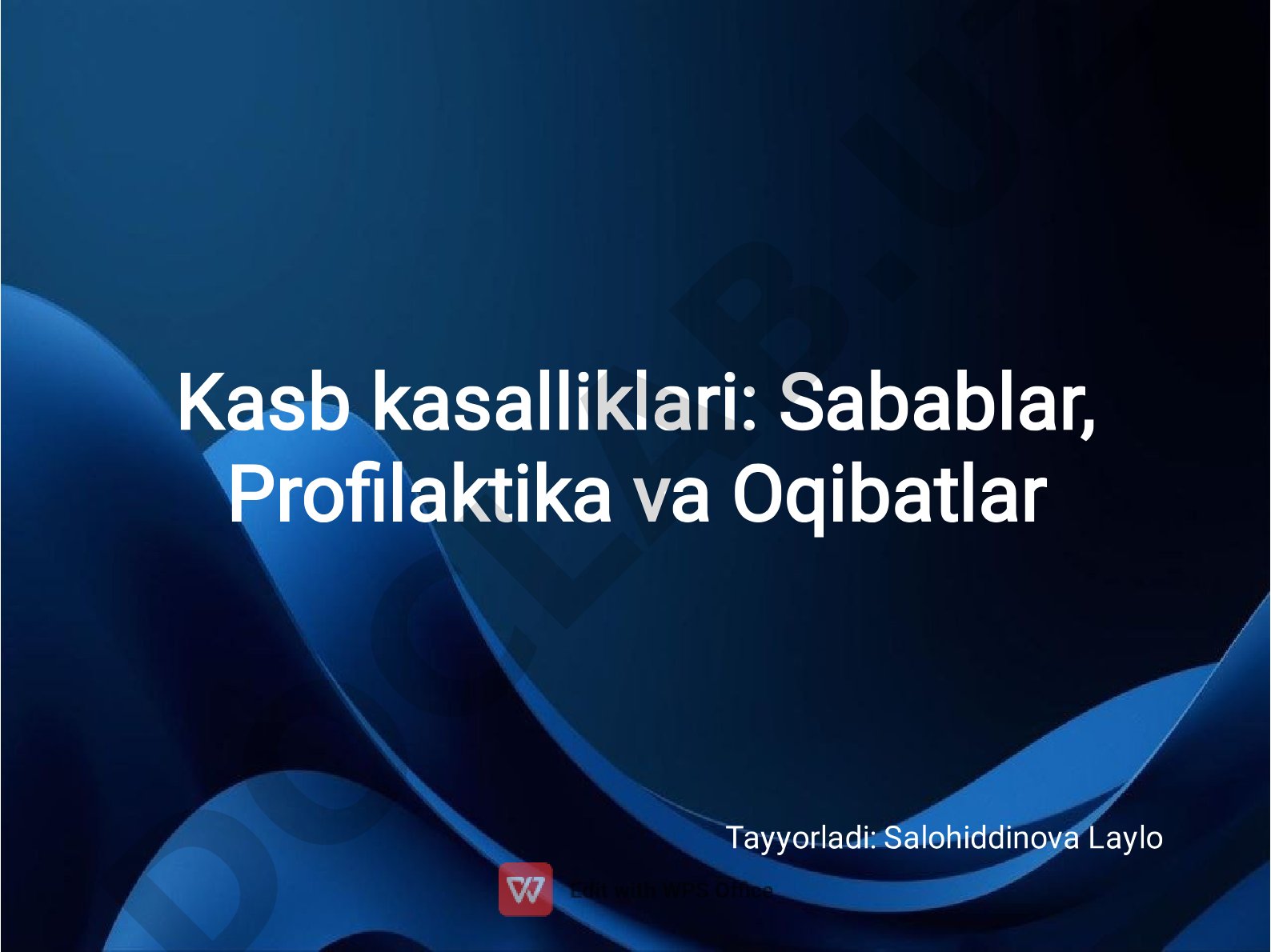 Kasb kasalliklari: Sabablar, Profilaktika va Oqibatlar