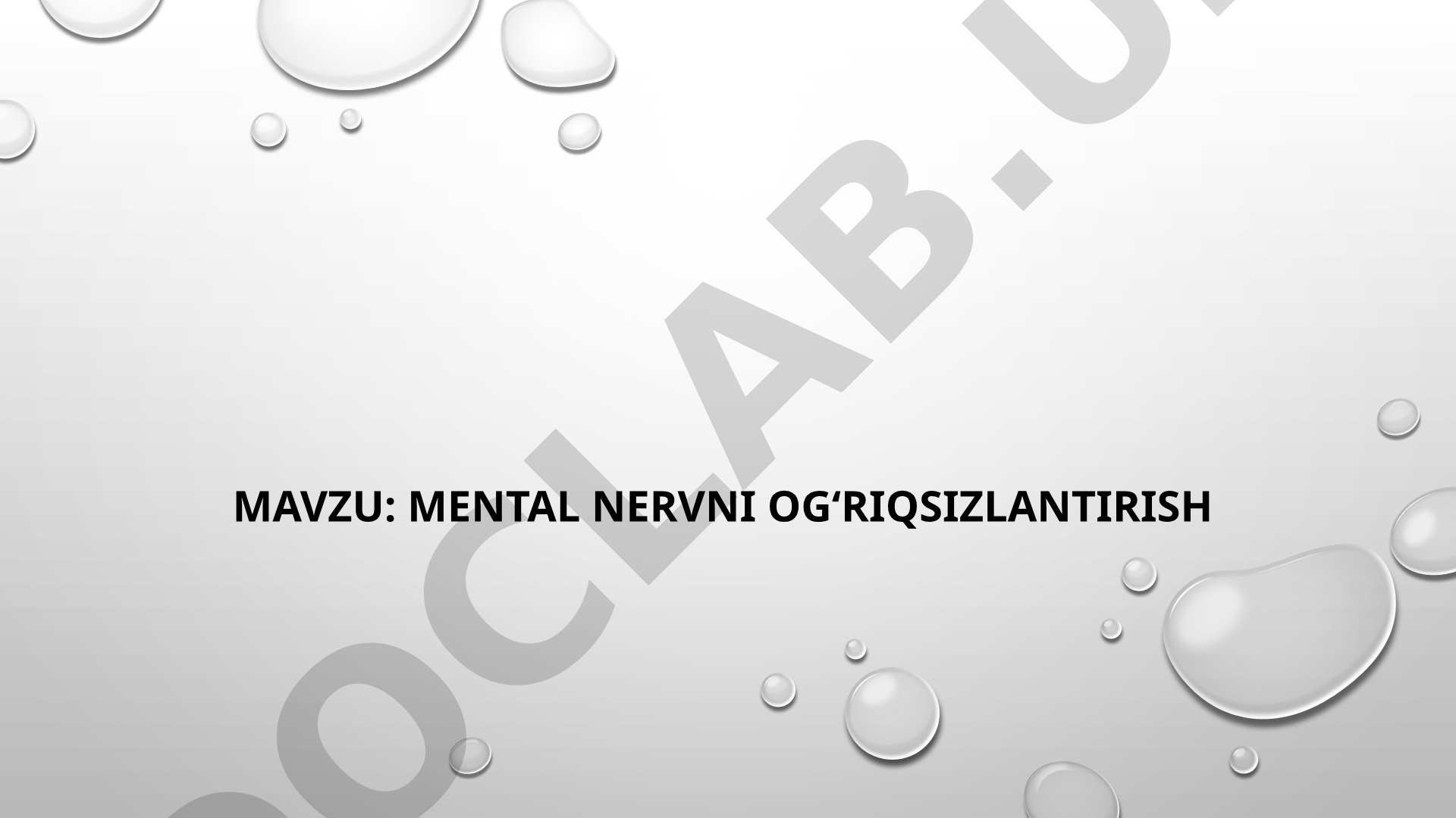 Mental Nervni Ogʻriqsizlantirish Mental Anesteziya