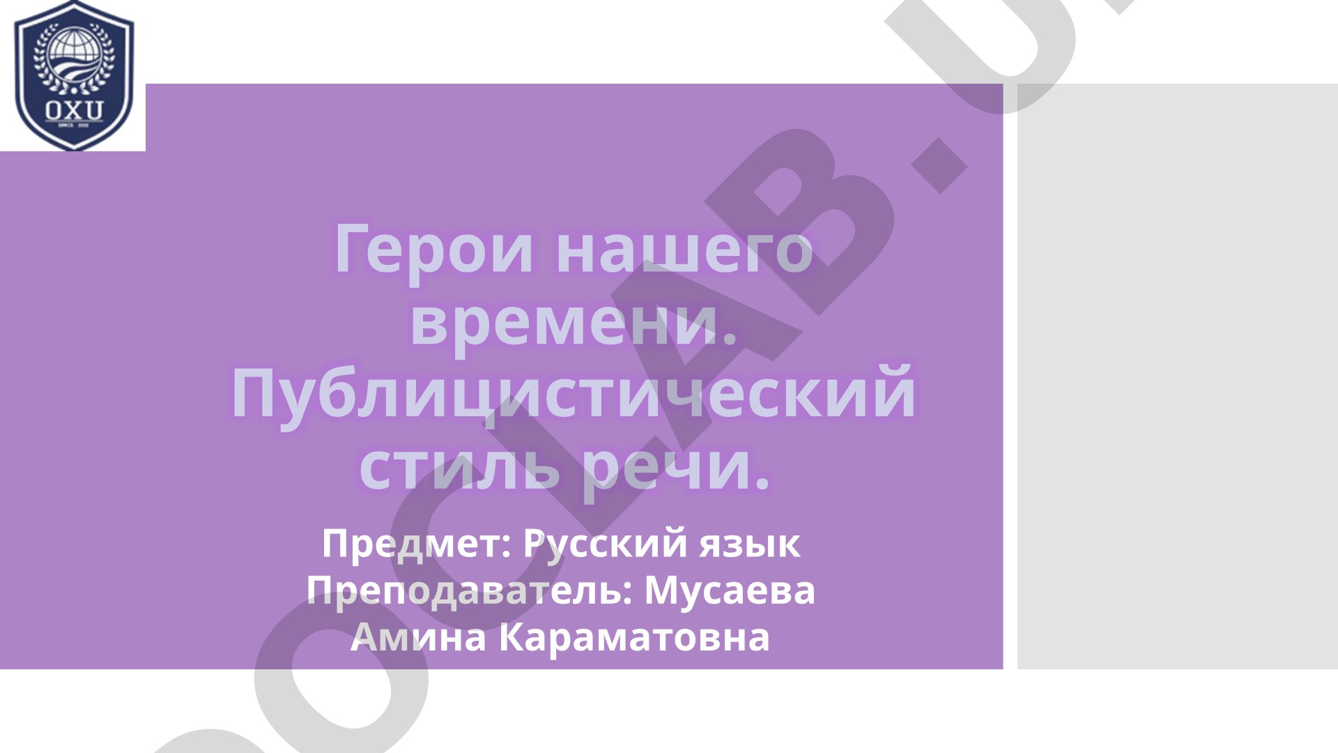 Герои нашего времени. Публицистический стиль речи