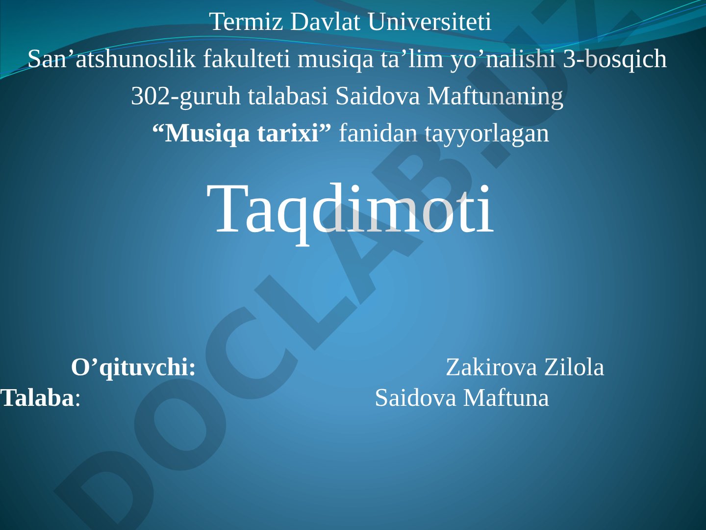 O'zbek xalqining shakllanishi davrida musiqa madaniyati