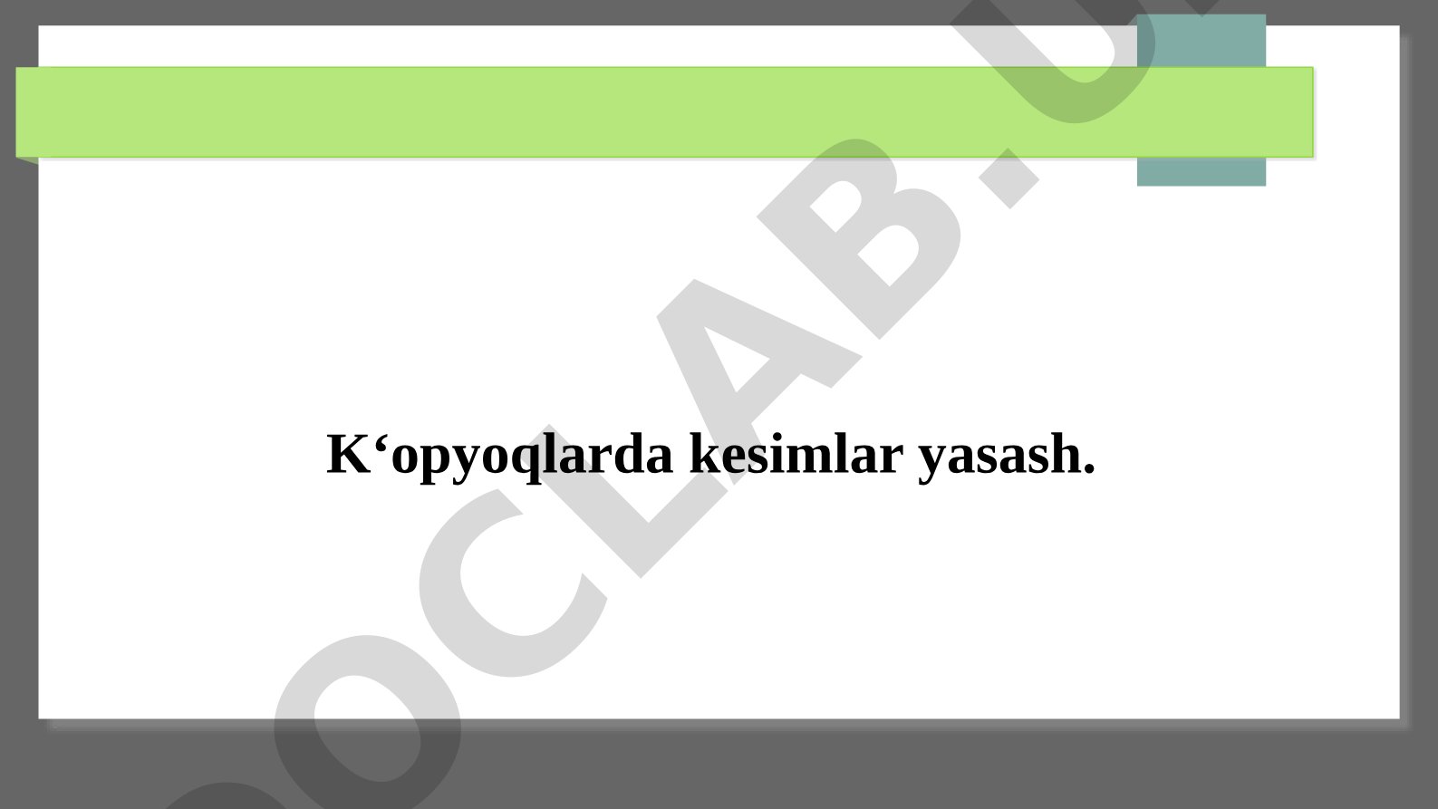 Kubning qirralarida berilgan nuqtalar orqali kesim yasash usullari ko'rsatilgan