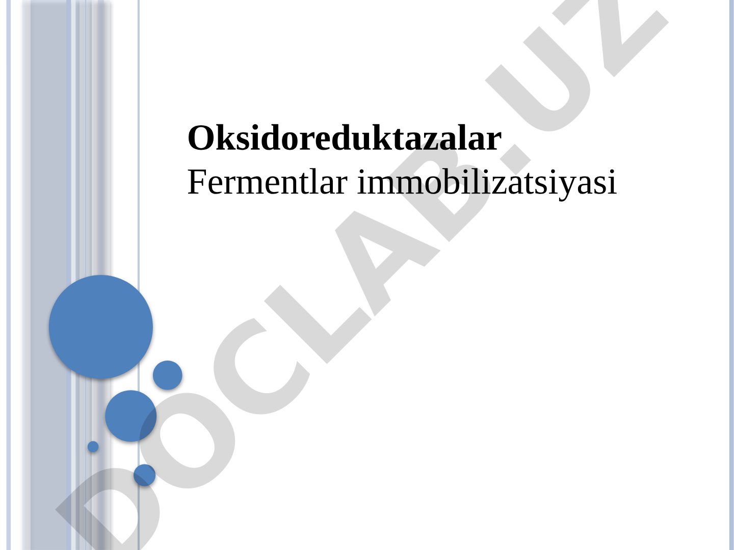 Oksidoreduktazalar va transferazalar fermentlari
