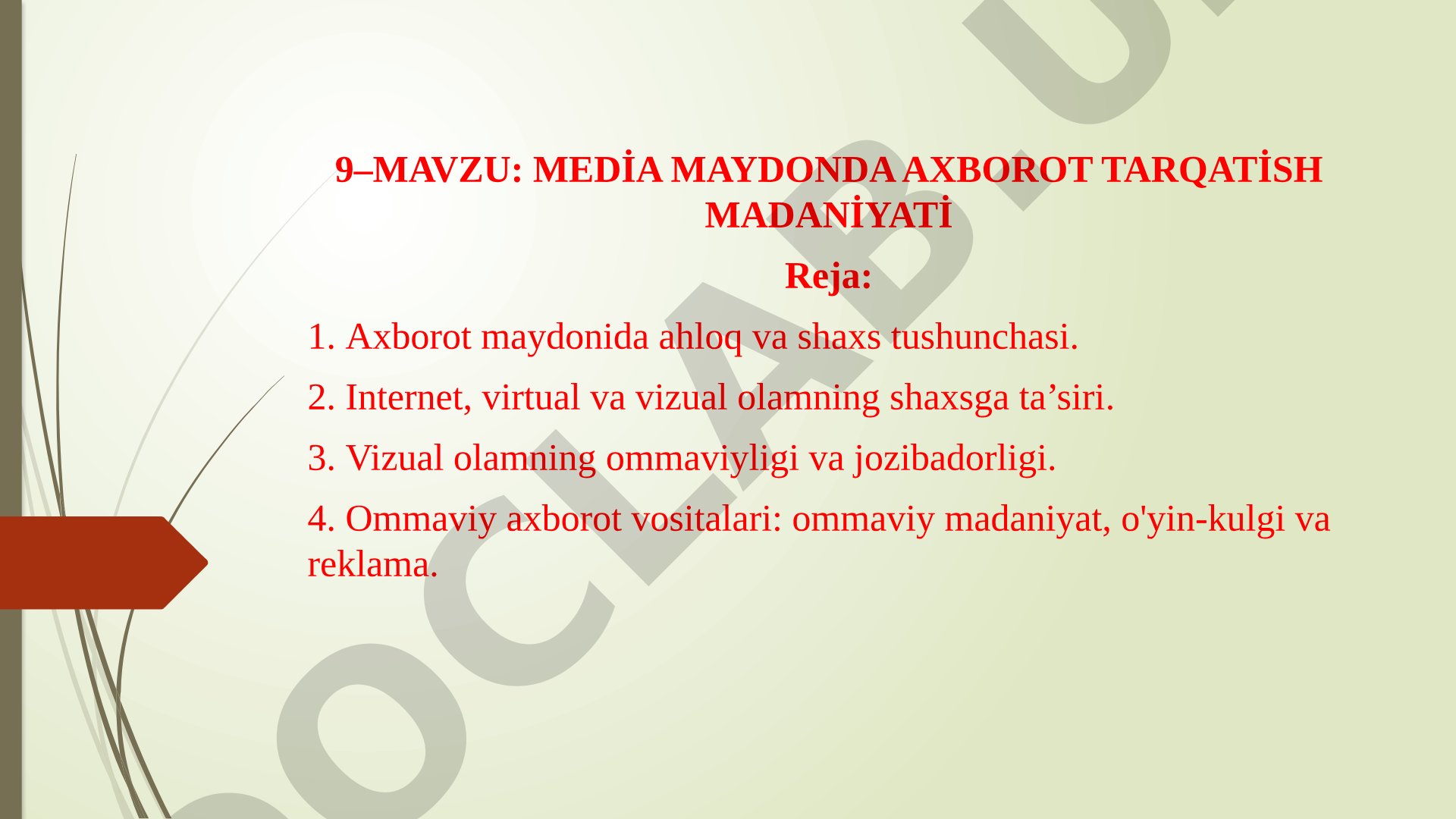MЕDİA MAYDONDA AXBOROT TARQATİSH MADANİYATİ