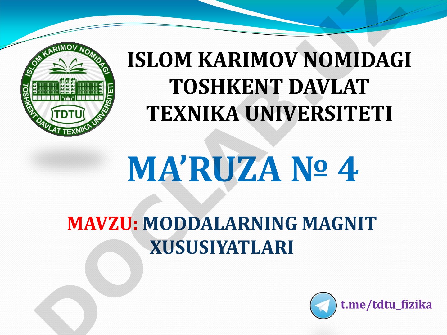 Moddalarning magnit xususiyatlari
