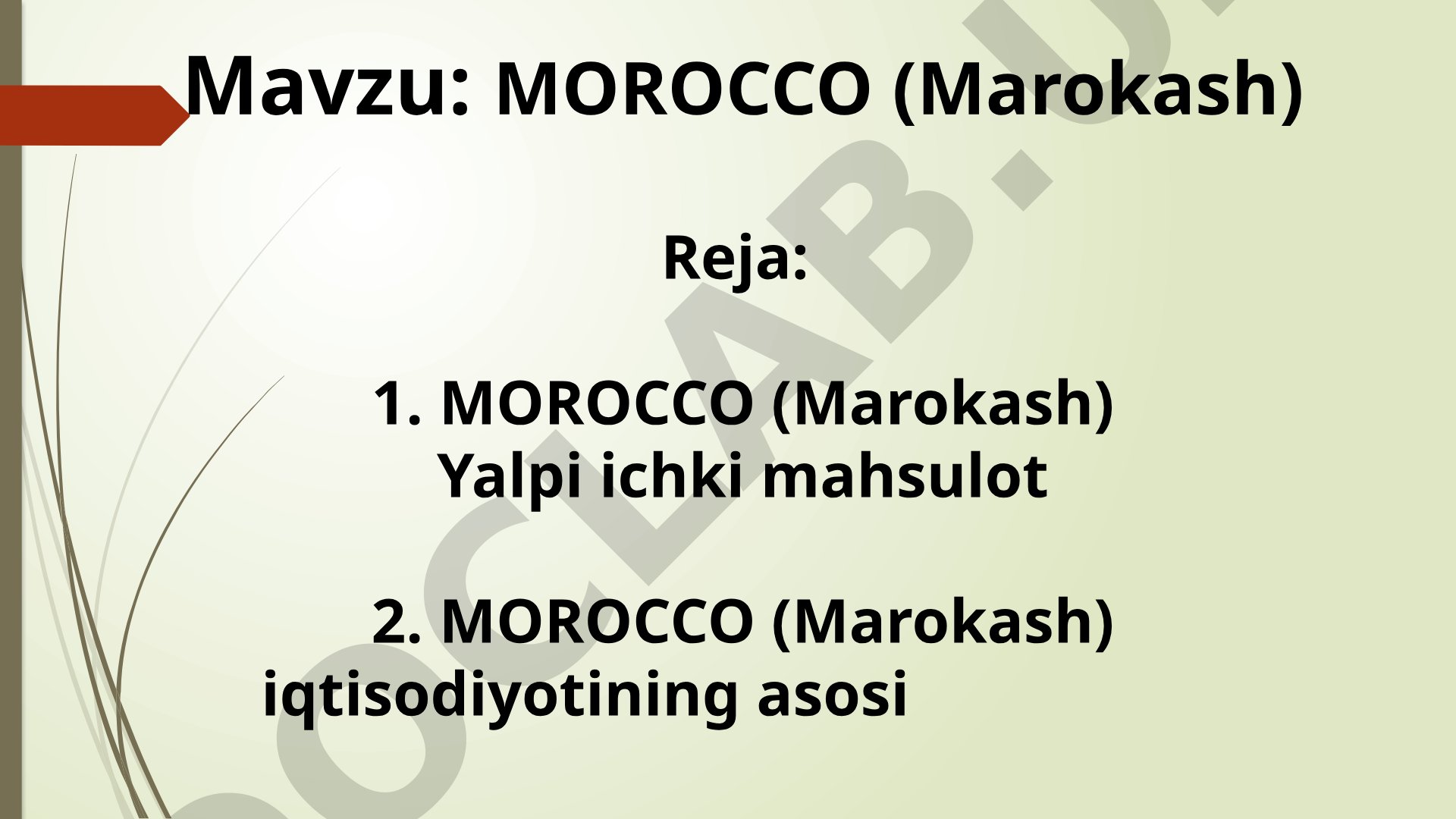 MOROCCO (Marokash)