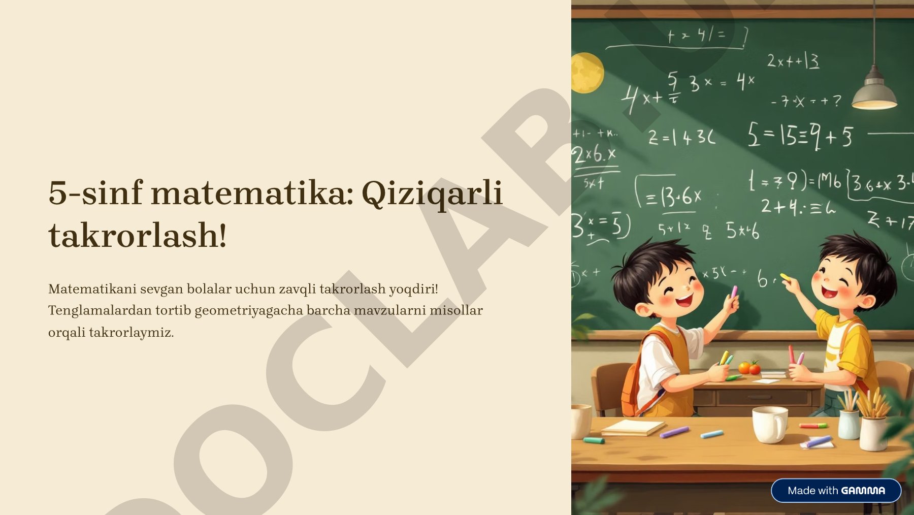 5-sinf matematika: Qiziqarli takrorlash