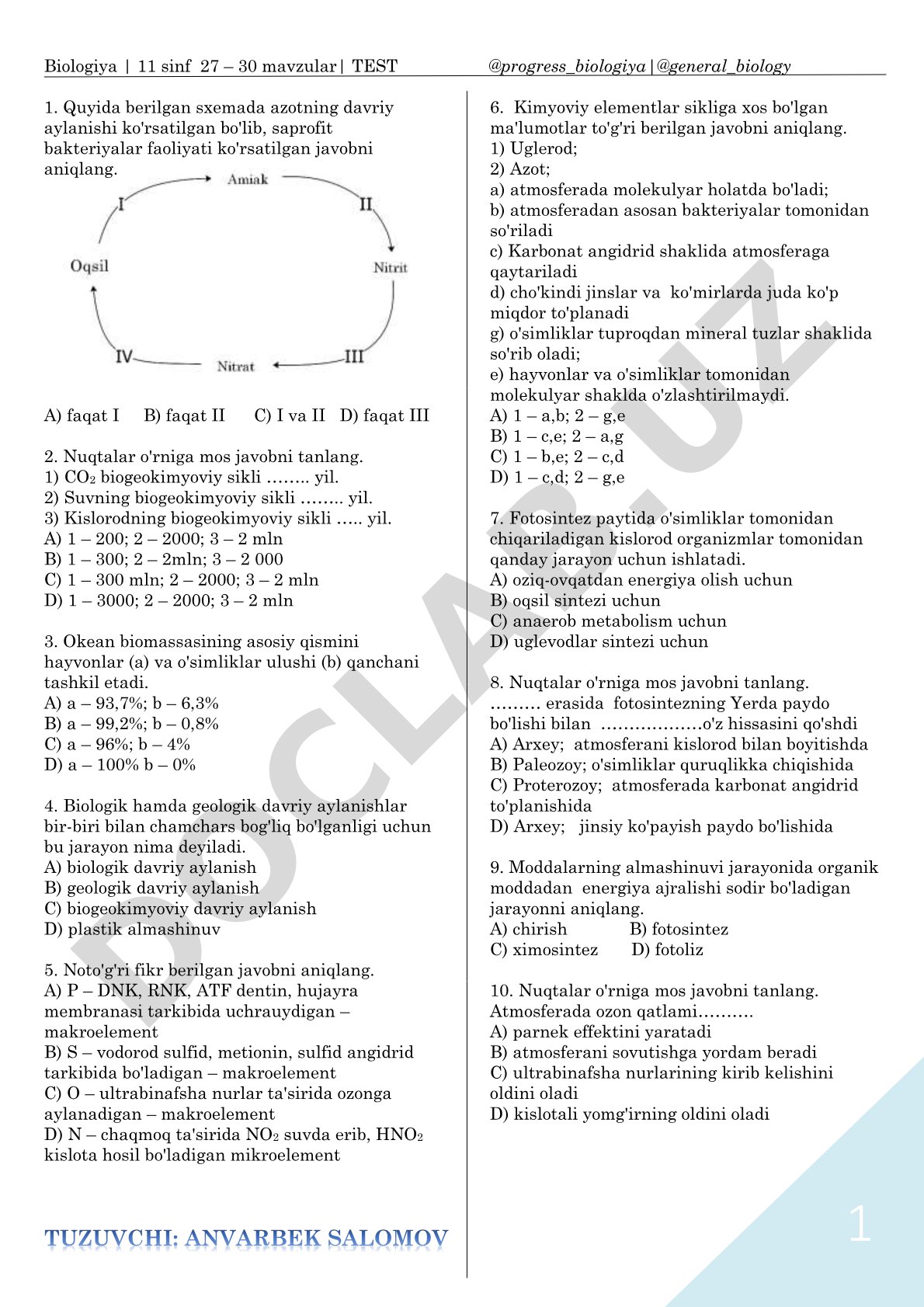 Biogeokimyoviy davriy aylanishlar