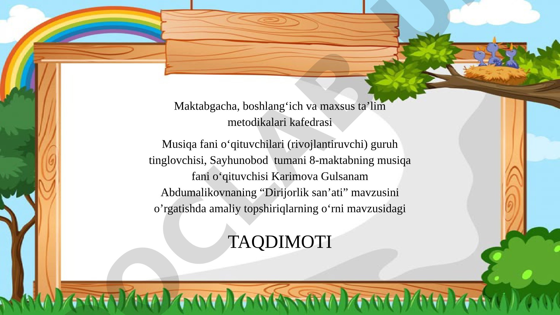 Dirijorlik san’ati mavzusini o‘rgatishda amaliy topshiriqlarning o‘rni